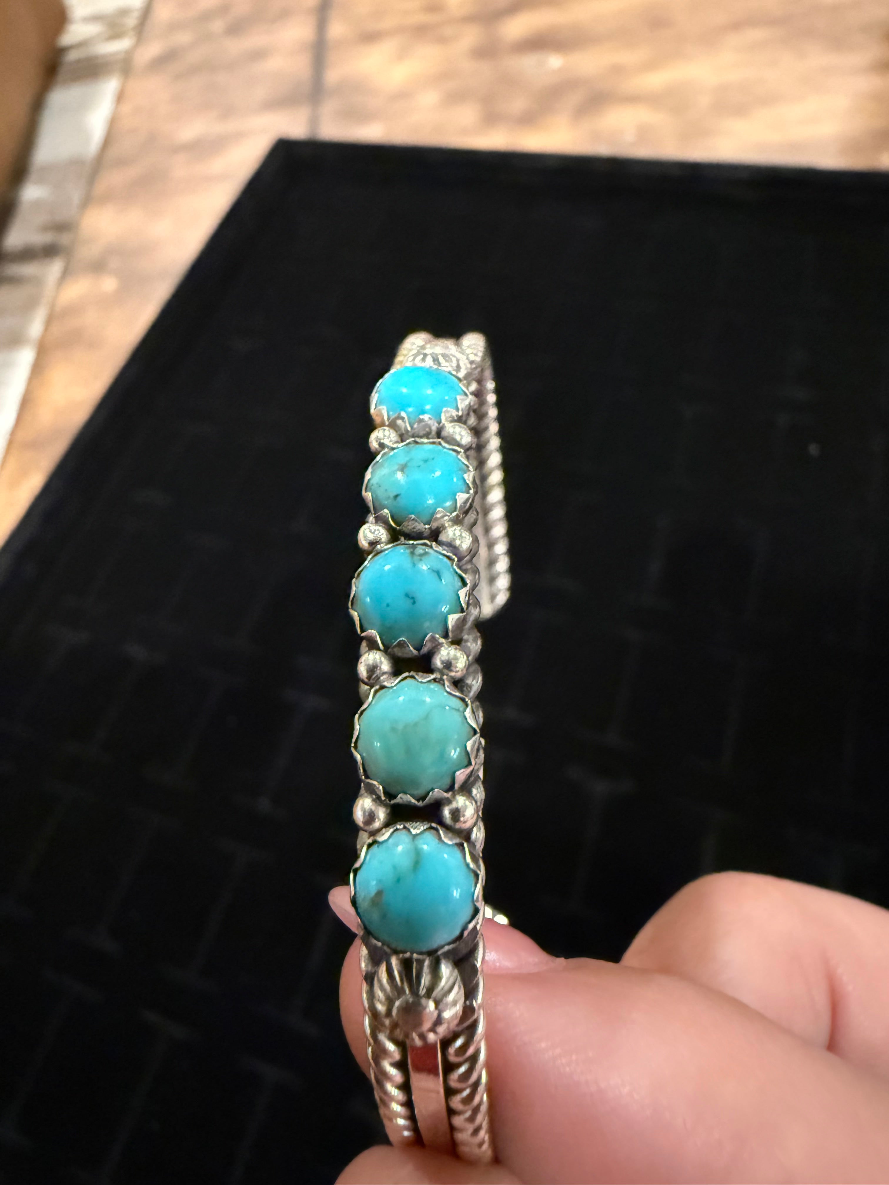 5 Turquoise Stone Rope Cuff