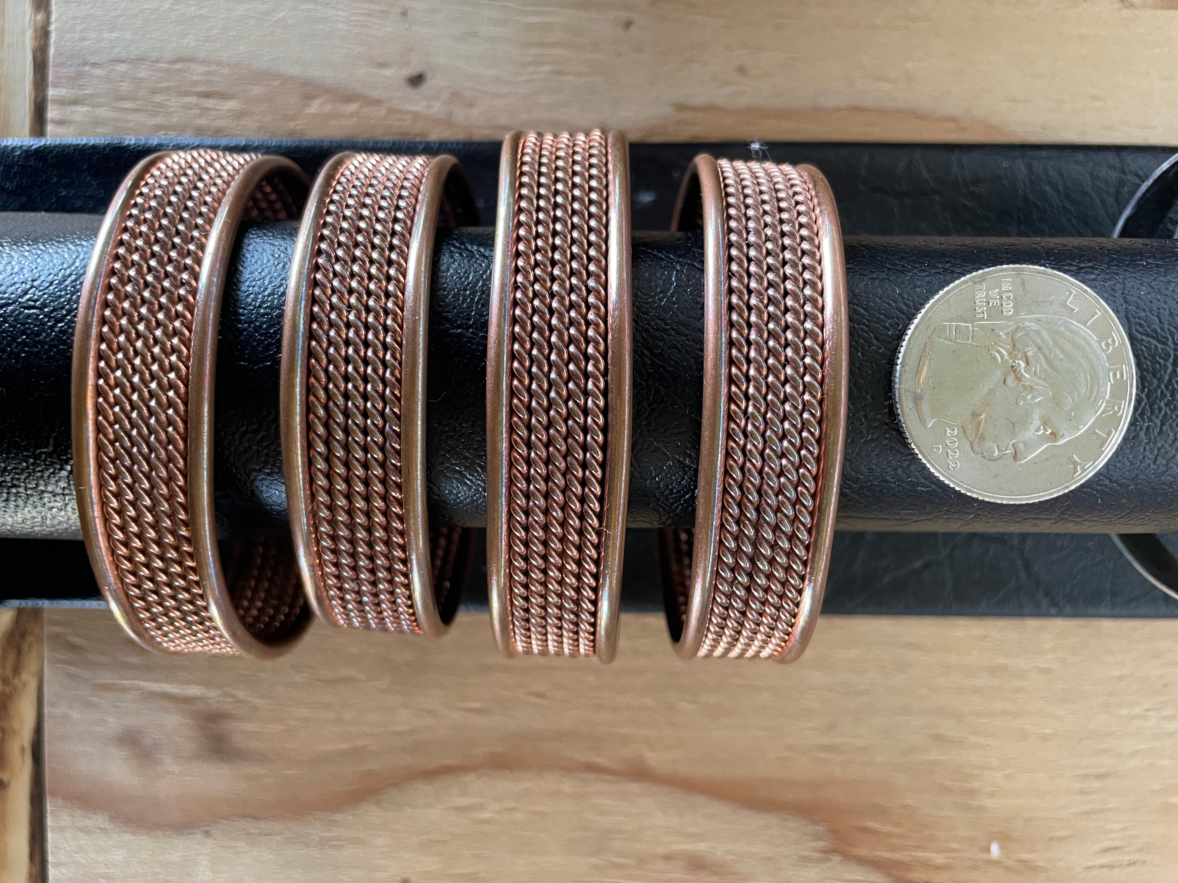 Thick Beaded Copper Cuff