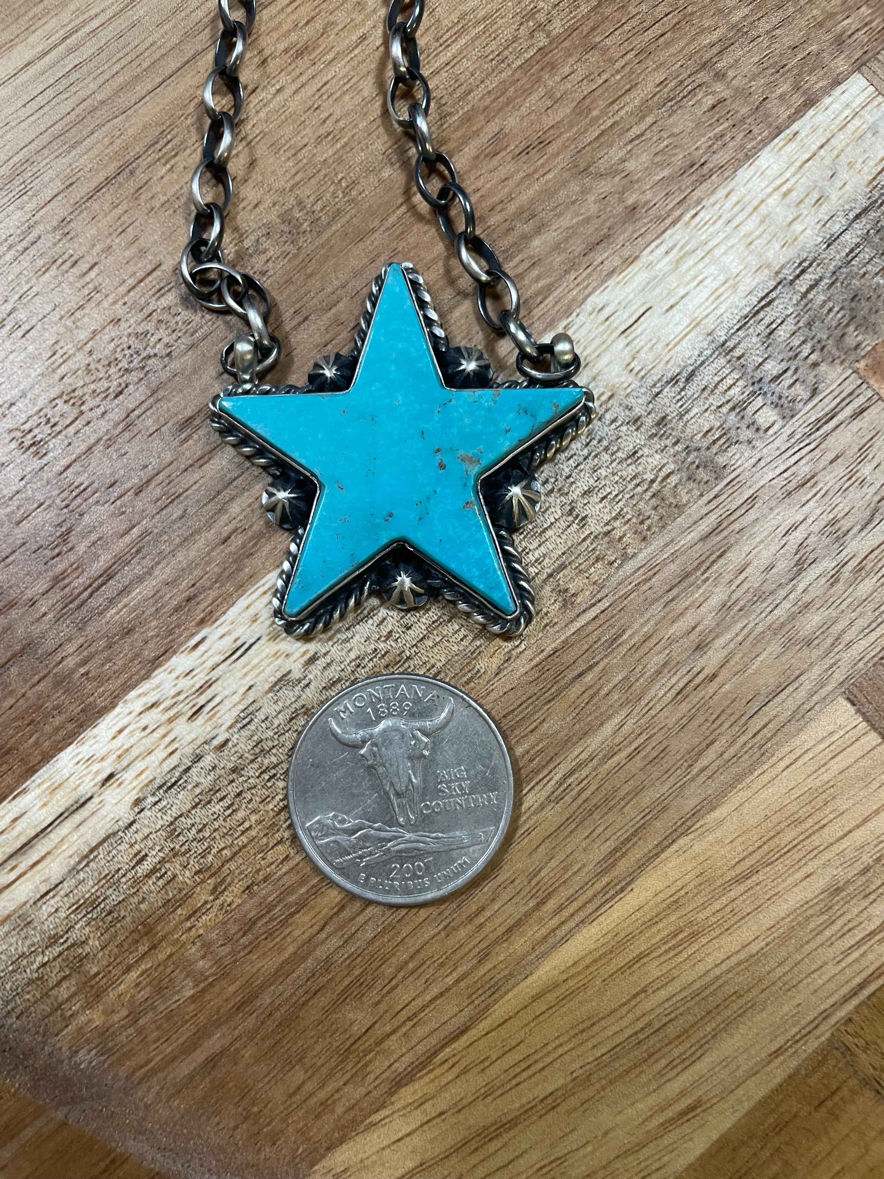 Kingman Turquoise Star Necklace