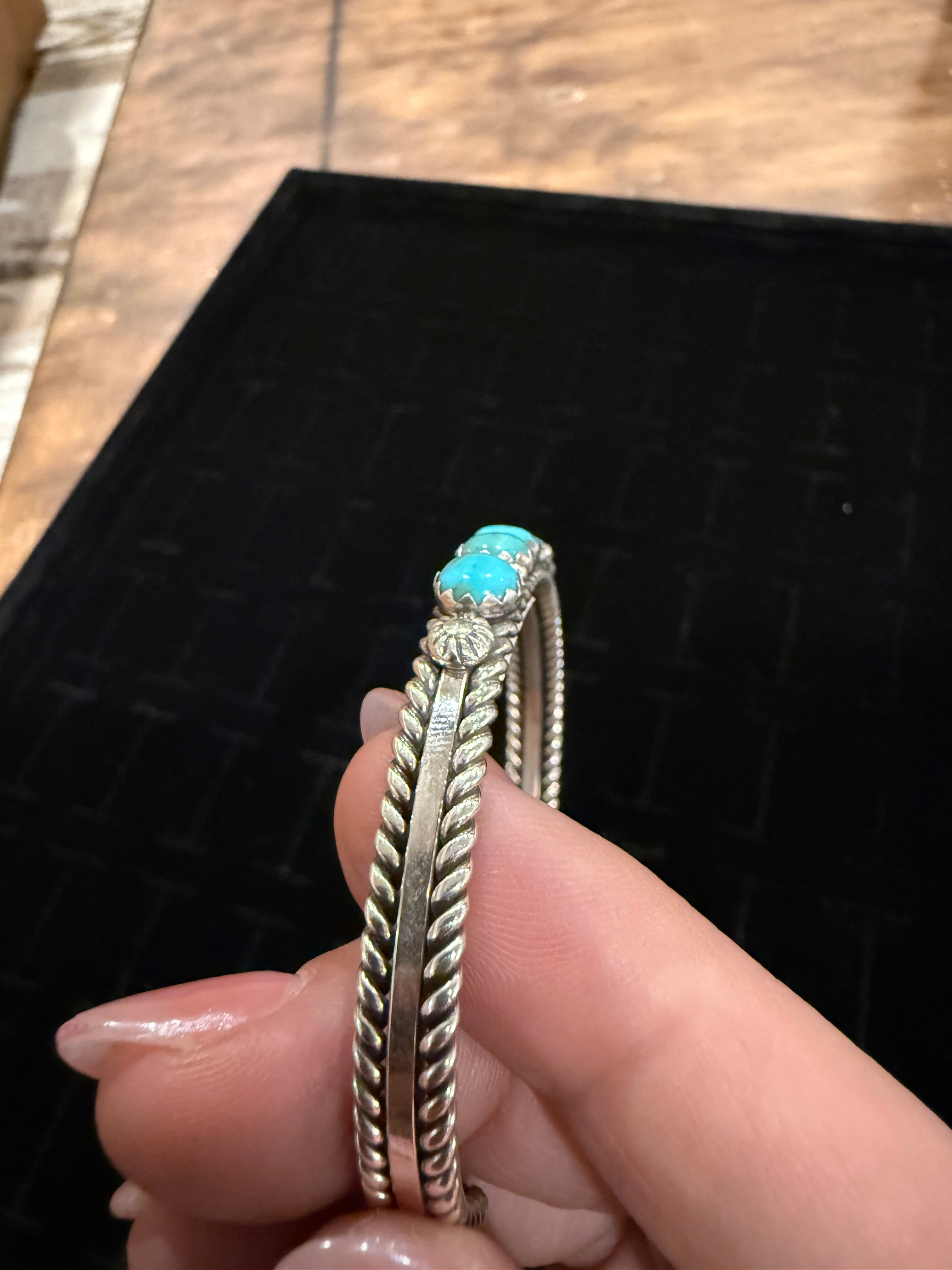 5 Turquoise Stone Rope Cuff