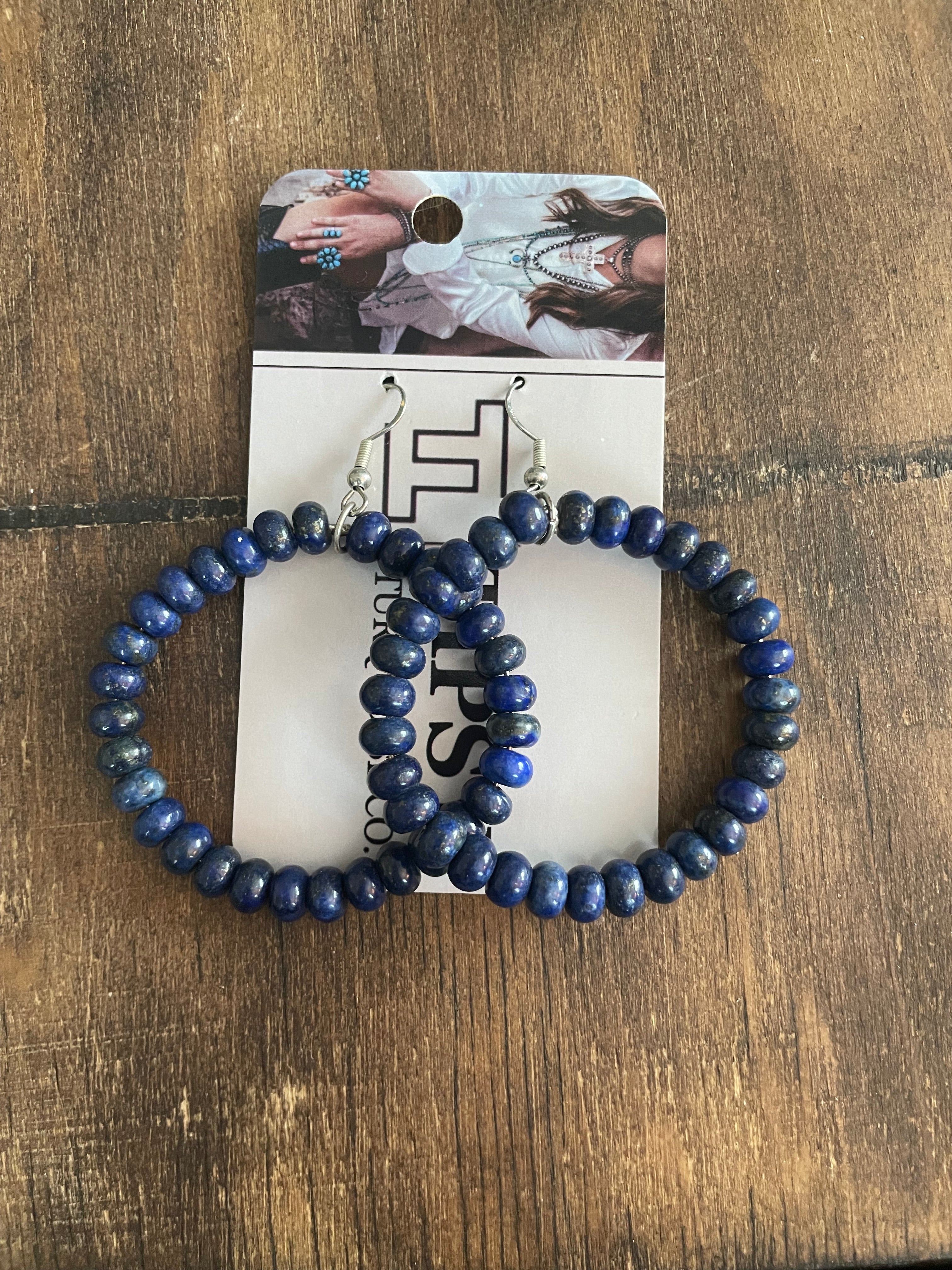 Lapis Hoop Earrings