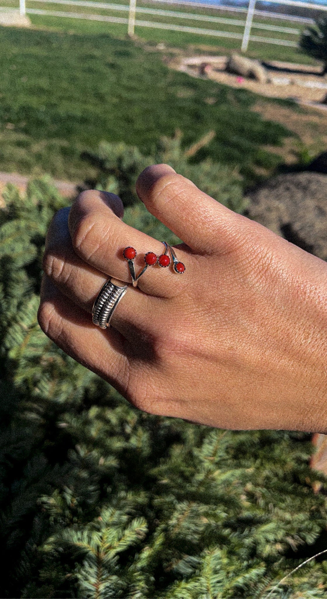 Coral Twist Ring