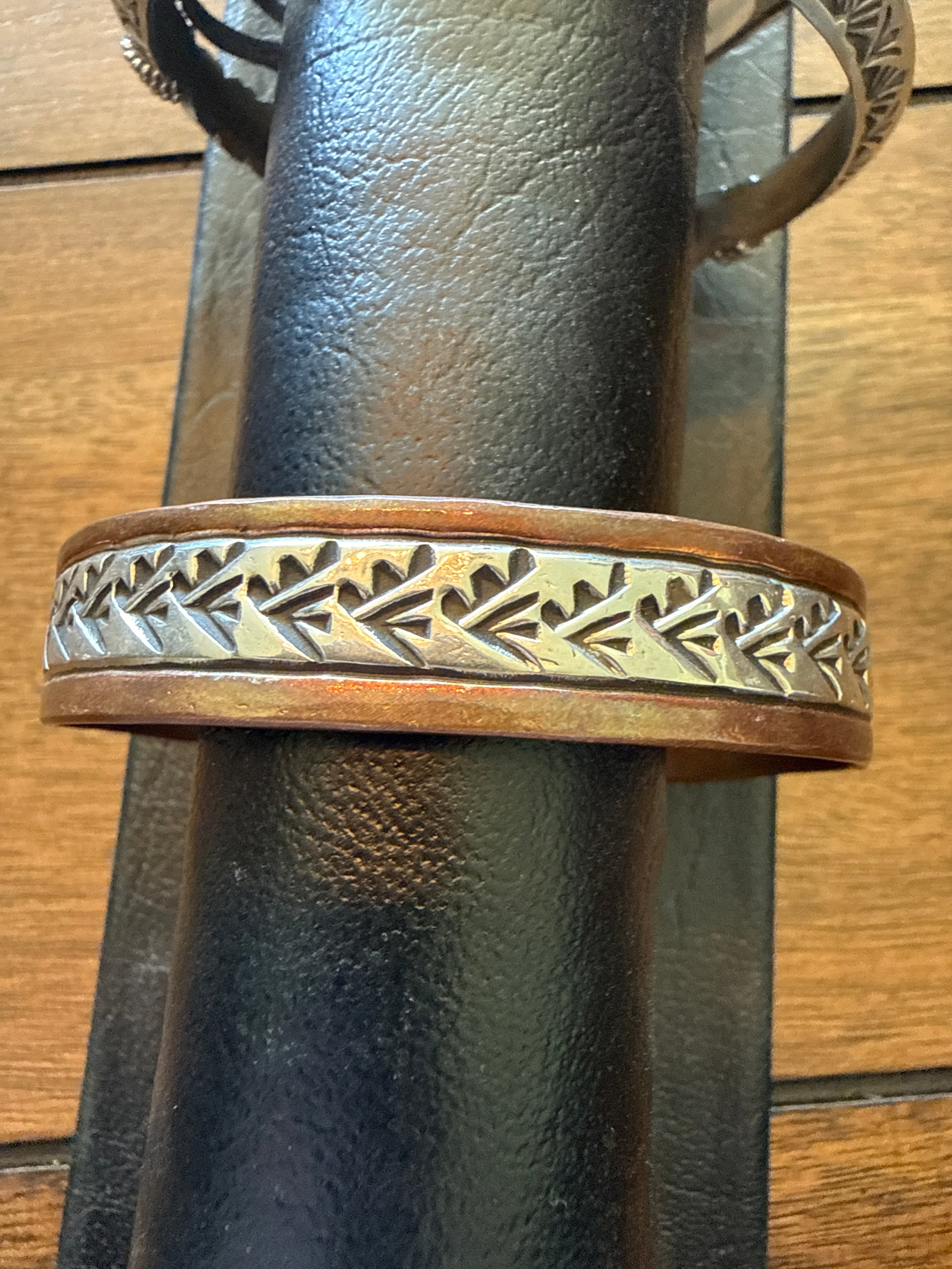 Stamped Silver Plated Copper Cuffs
