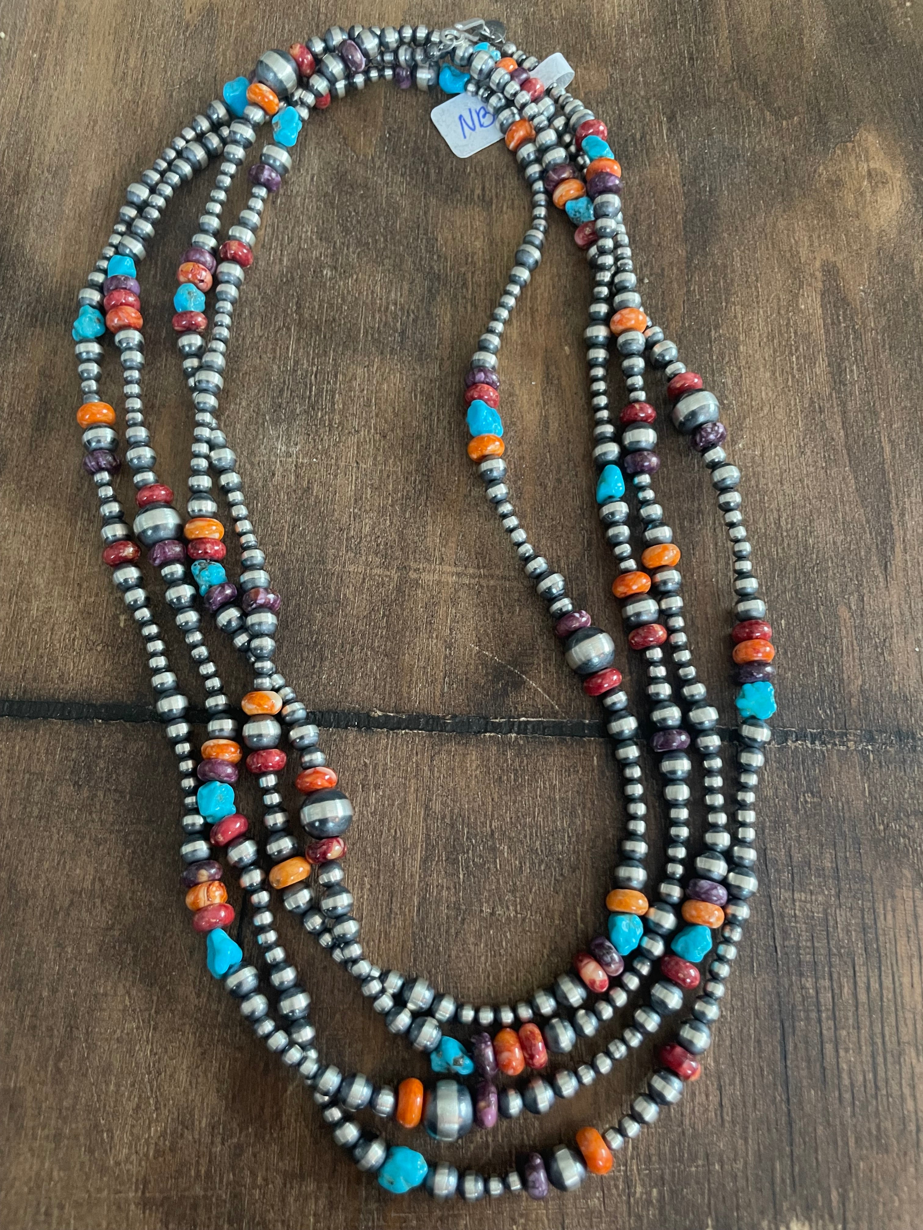 Variated Navajos Necklace Colorful 72in