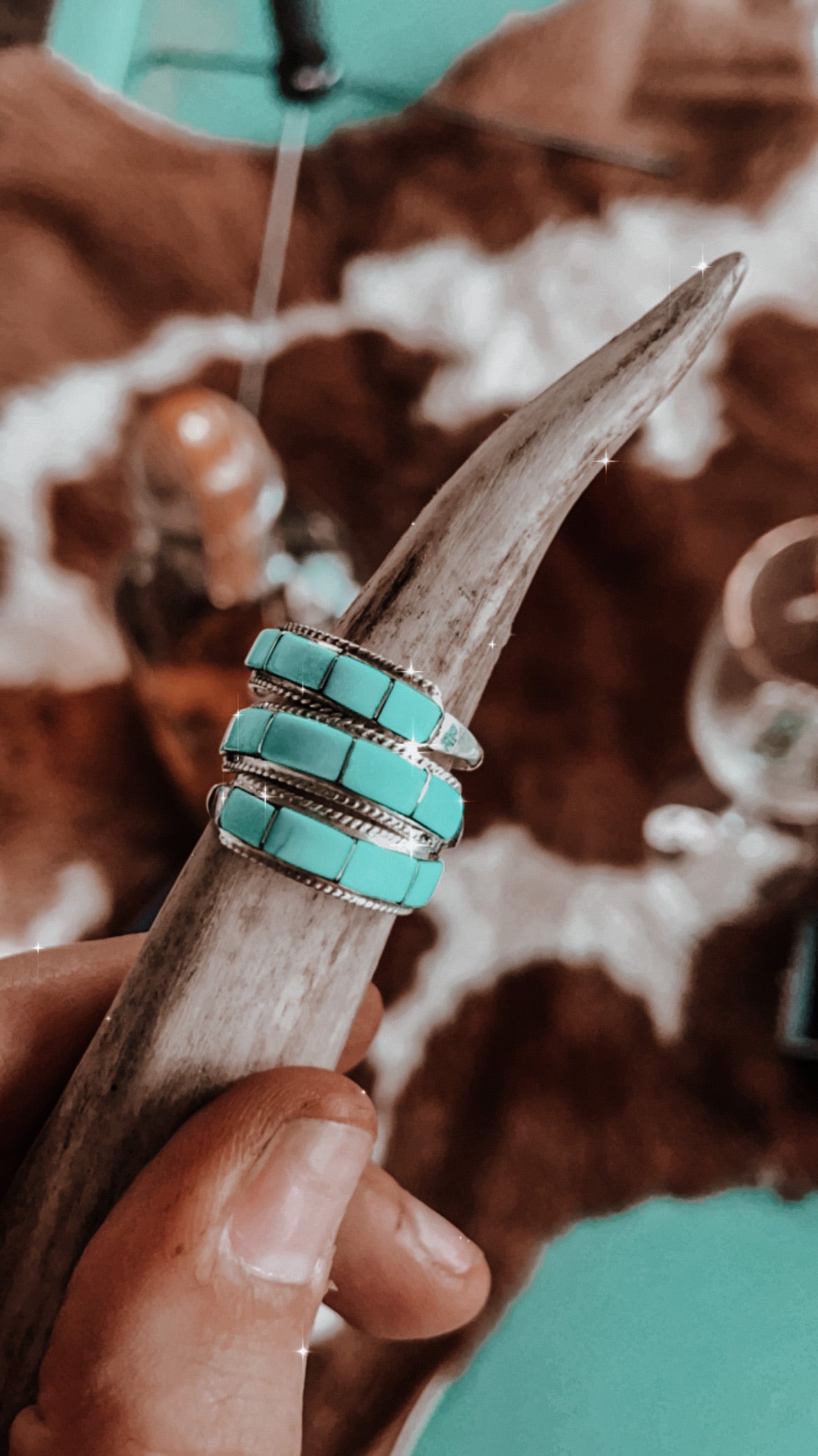 Inlay Turquoise Stacker Ring