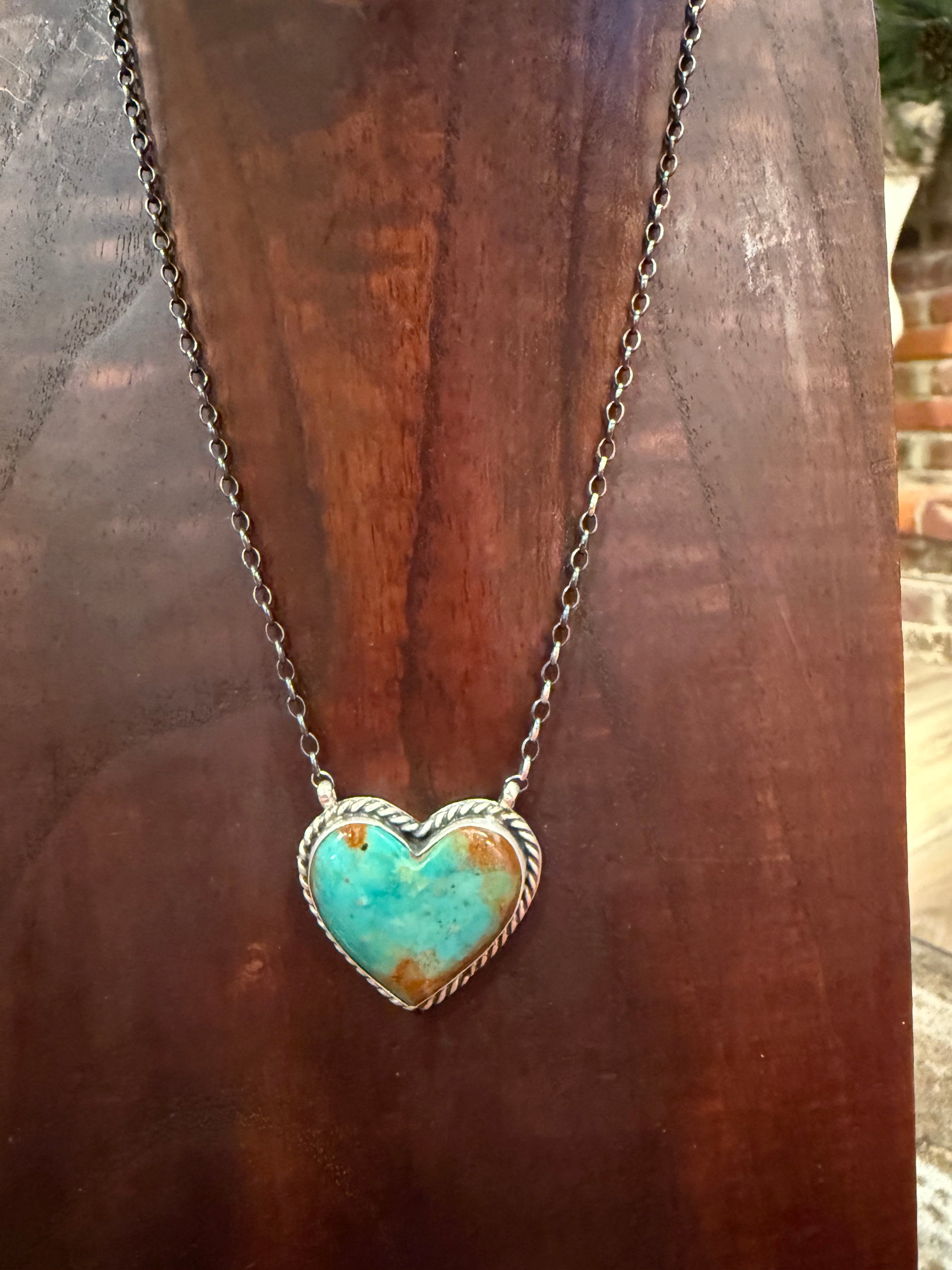 Kingman Turquoise Heart Necklace