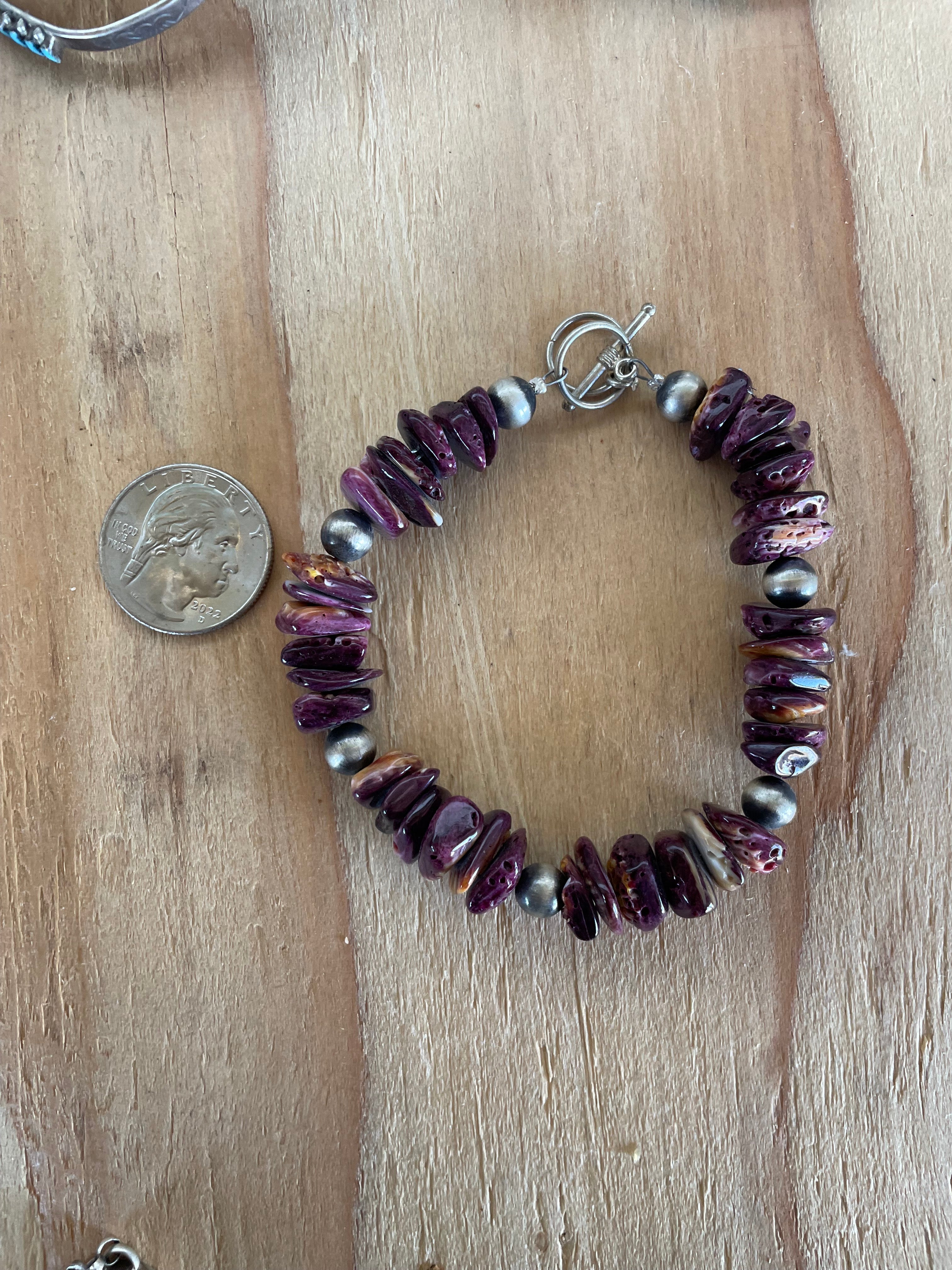 Purple Spiny and Navajo Bracelet