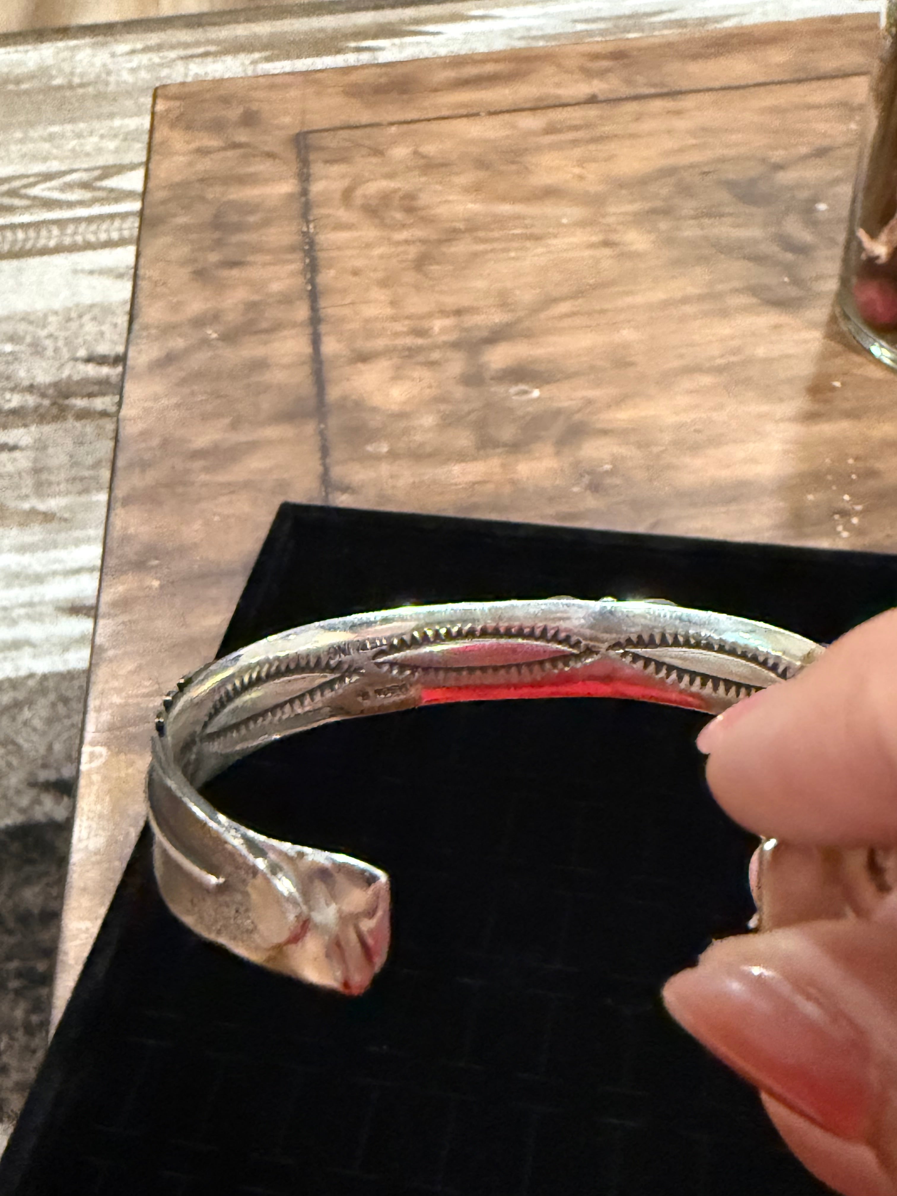 5 Stone Turquoise Feather Cuff