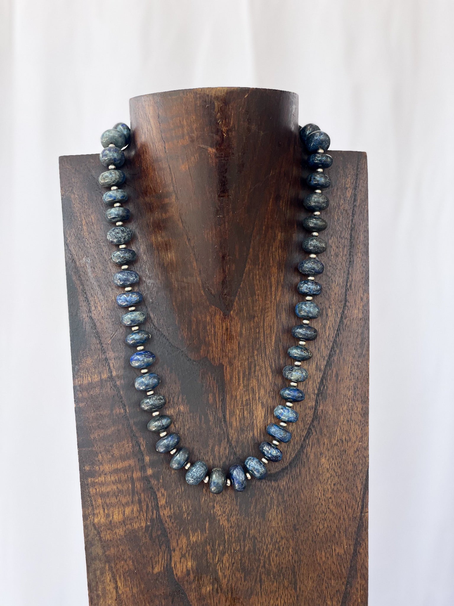 Lapis & 4mm Navajo Pearls Necklace