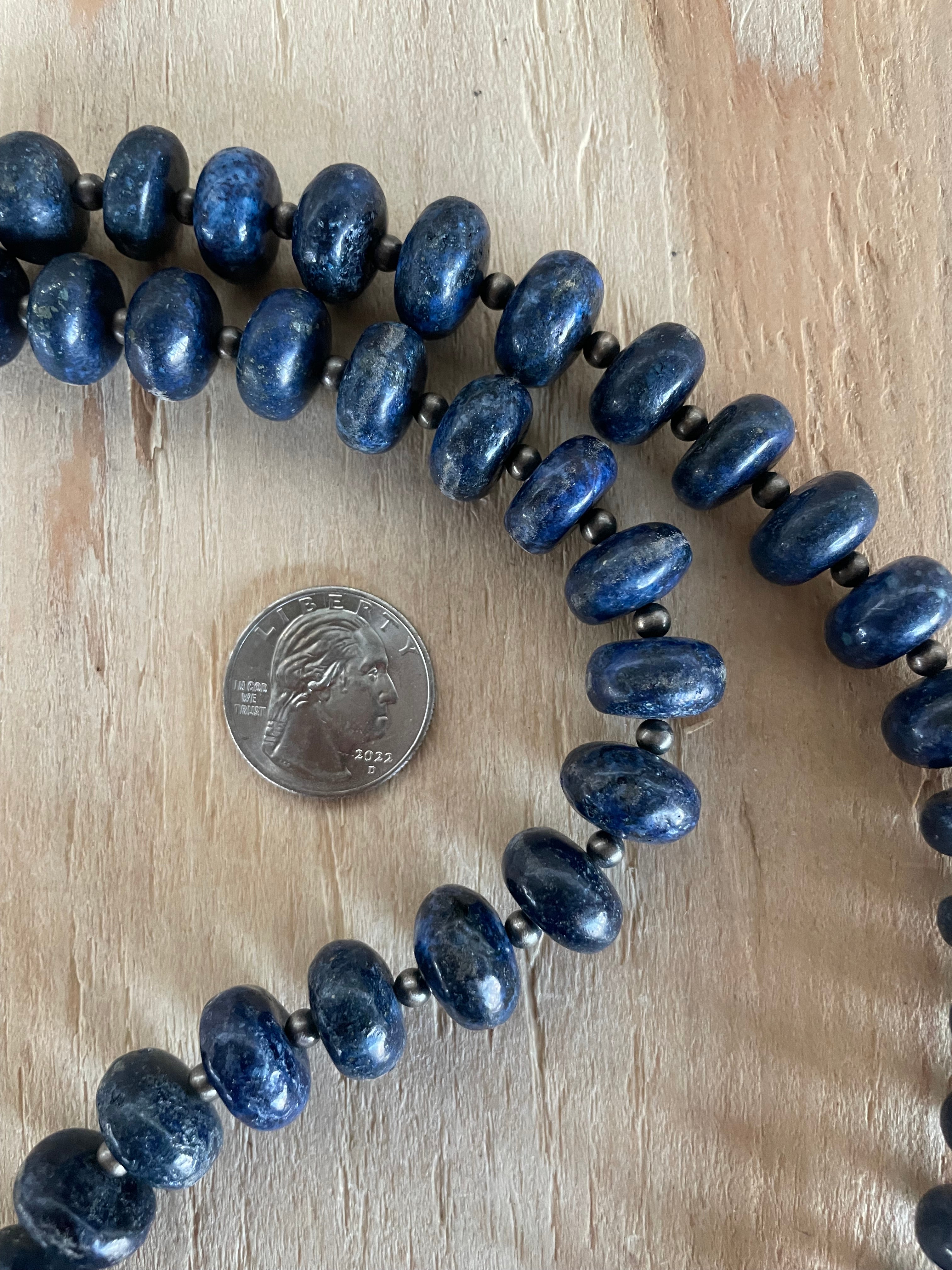 Lapis & 4mm Navajo Pearls Necklace