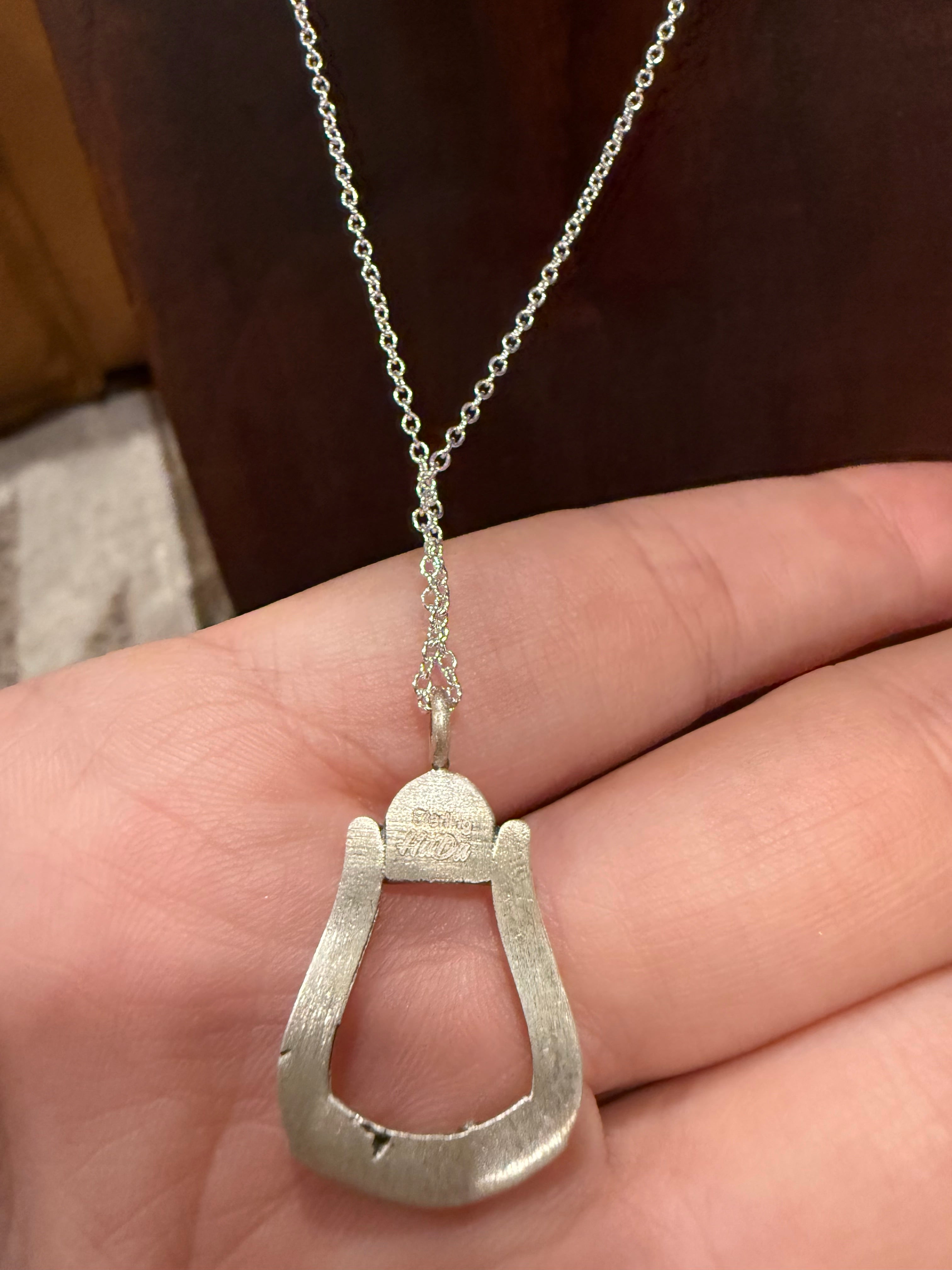 Sterling Silver Stirrup Necklace