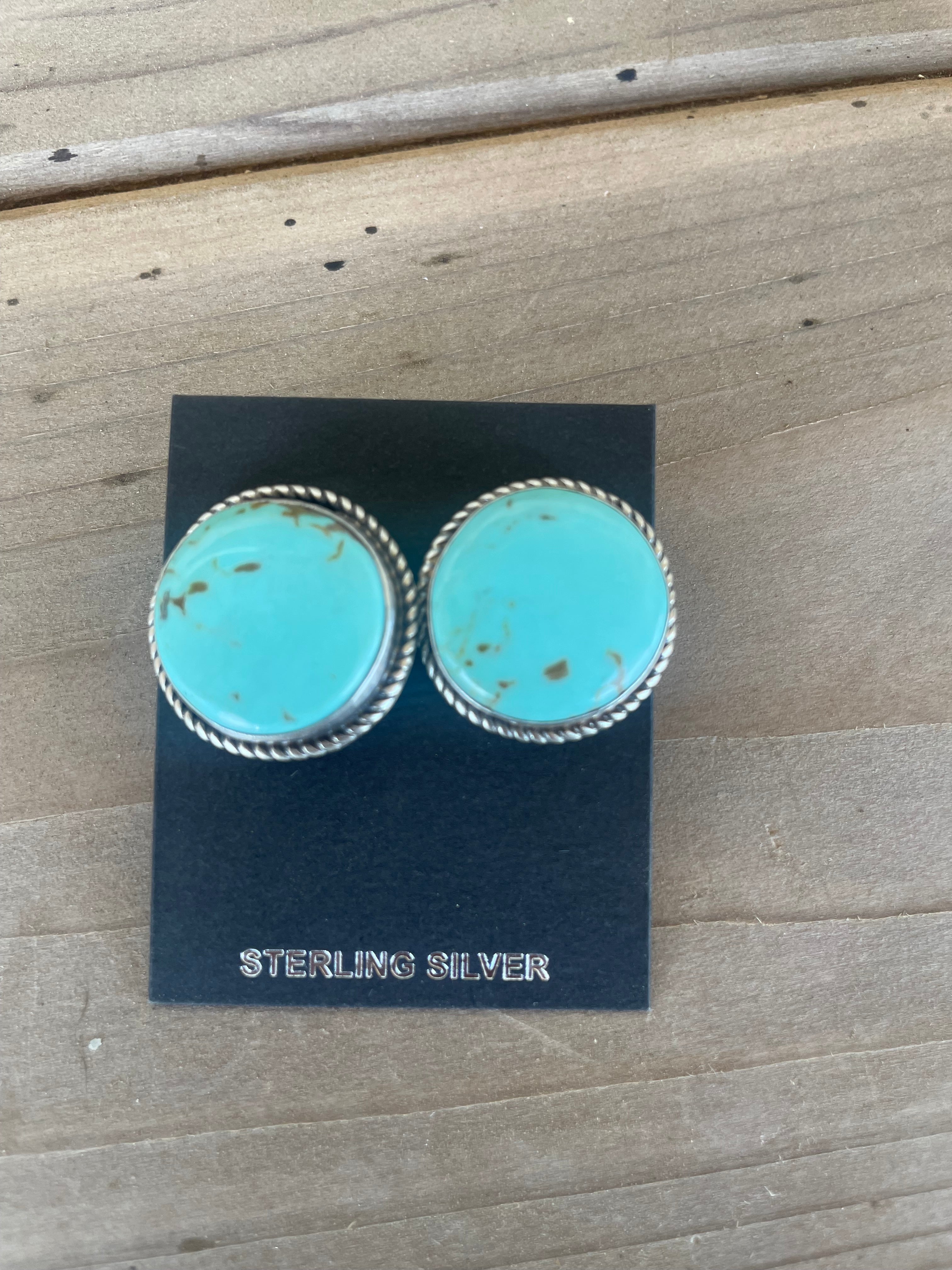 Tyrone Turquoise Circle Studs