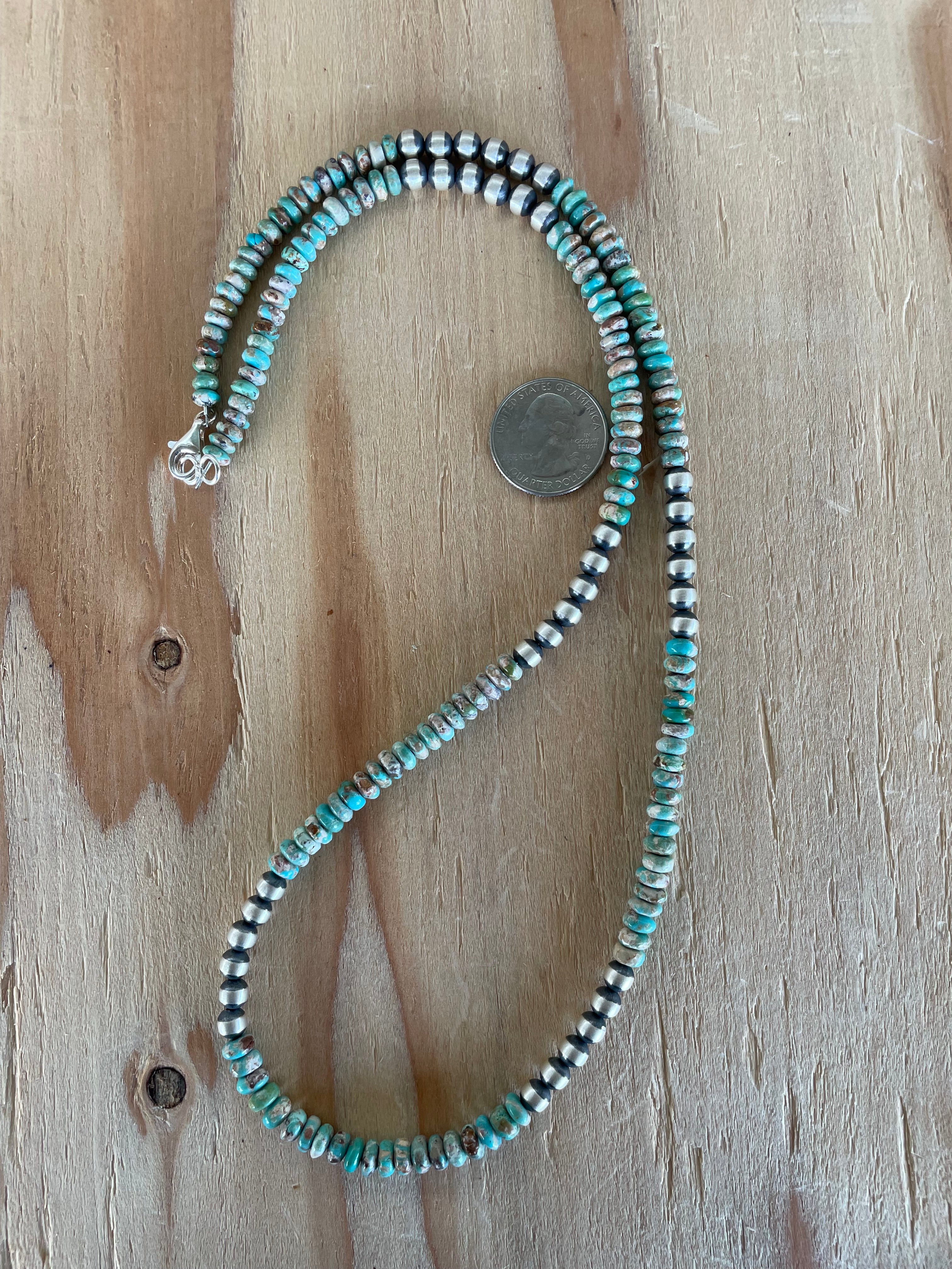 Turquoise Rondelle w/ Navajos Necklace