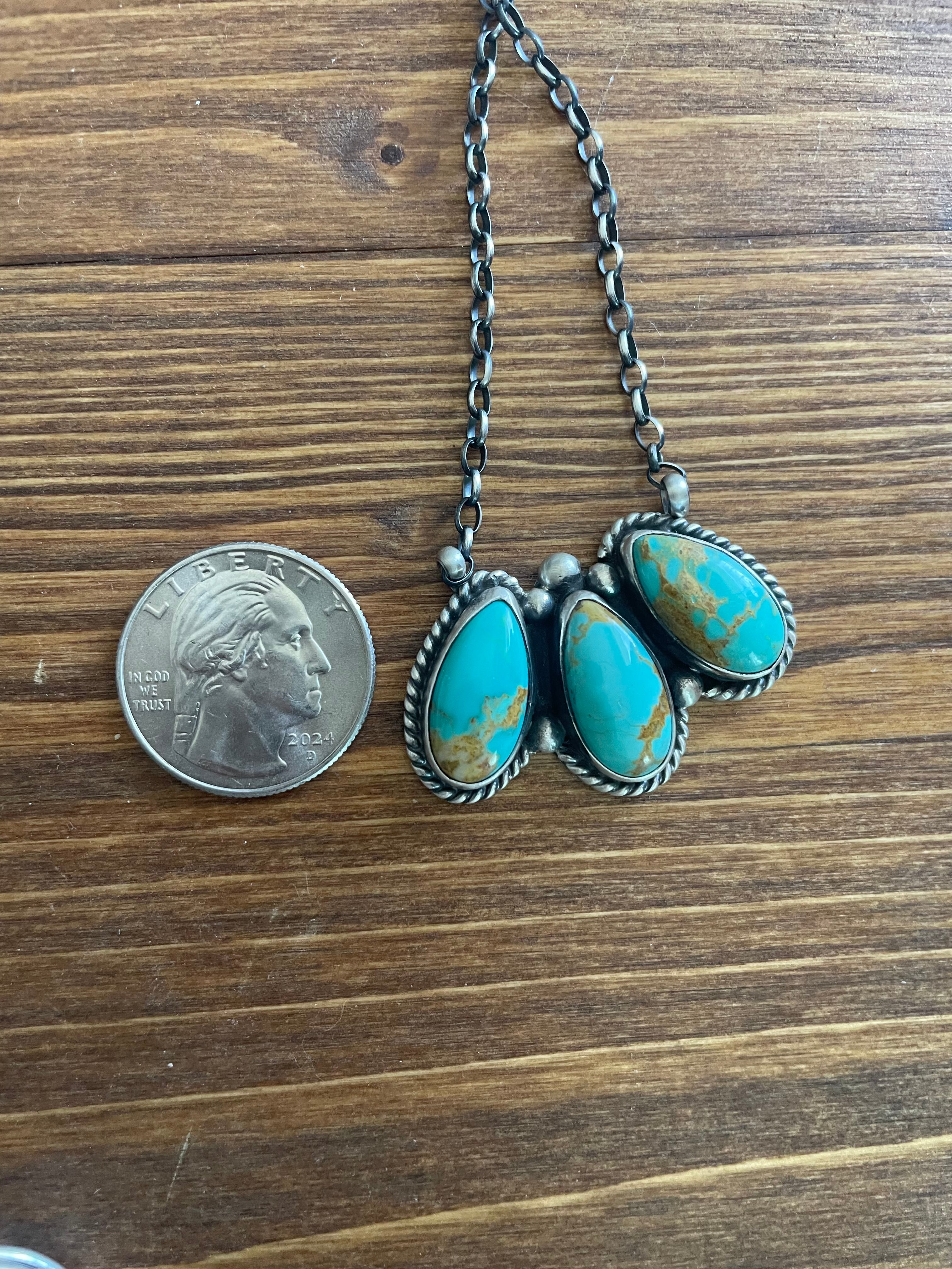 Three Stone Turquoise Necklace