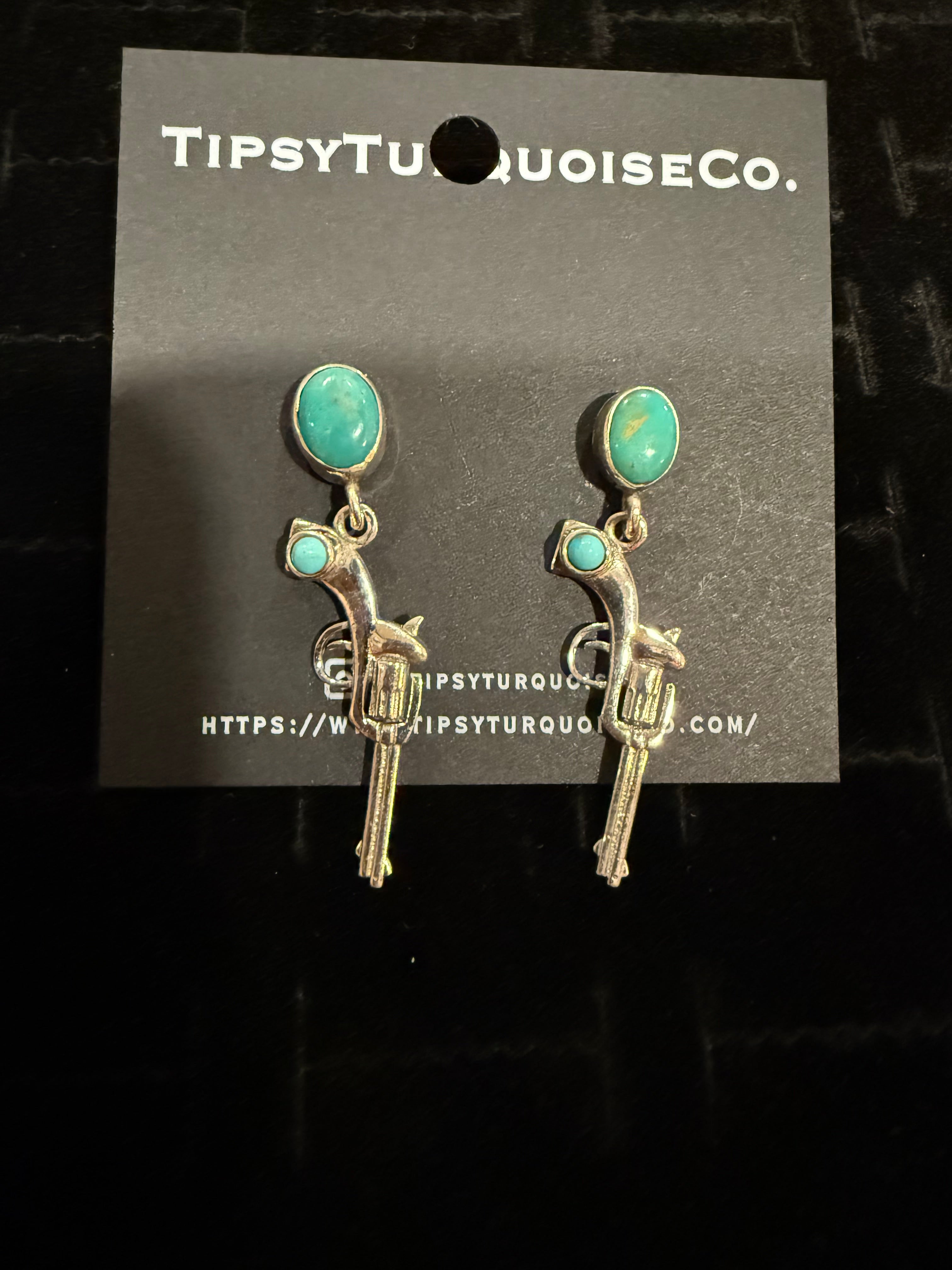 Kingman Studs with Gun Earrings