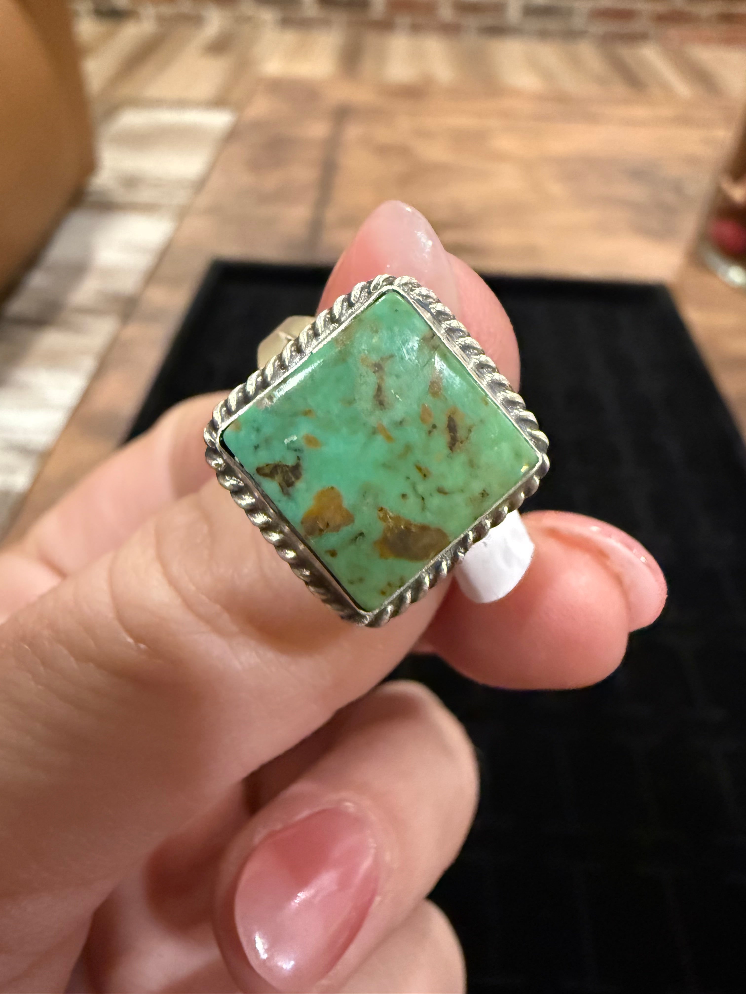 Square Stone Rings w/ Rope Design