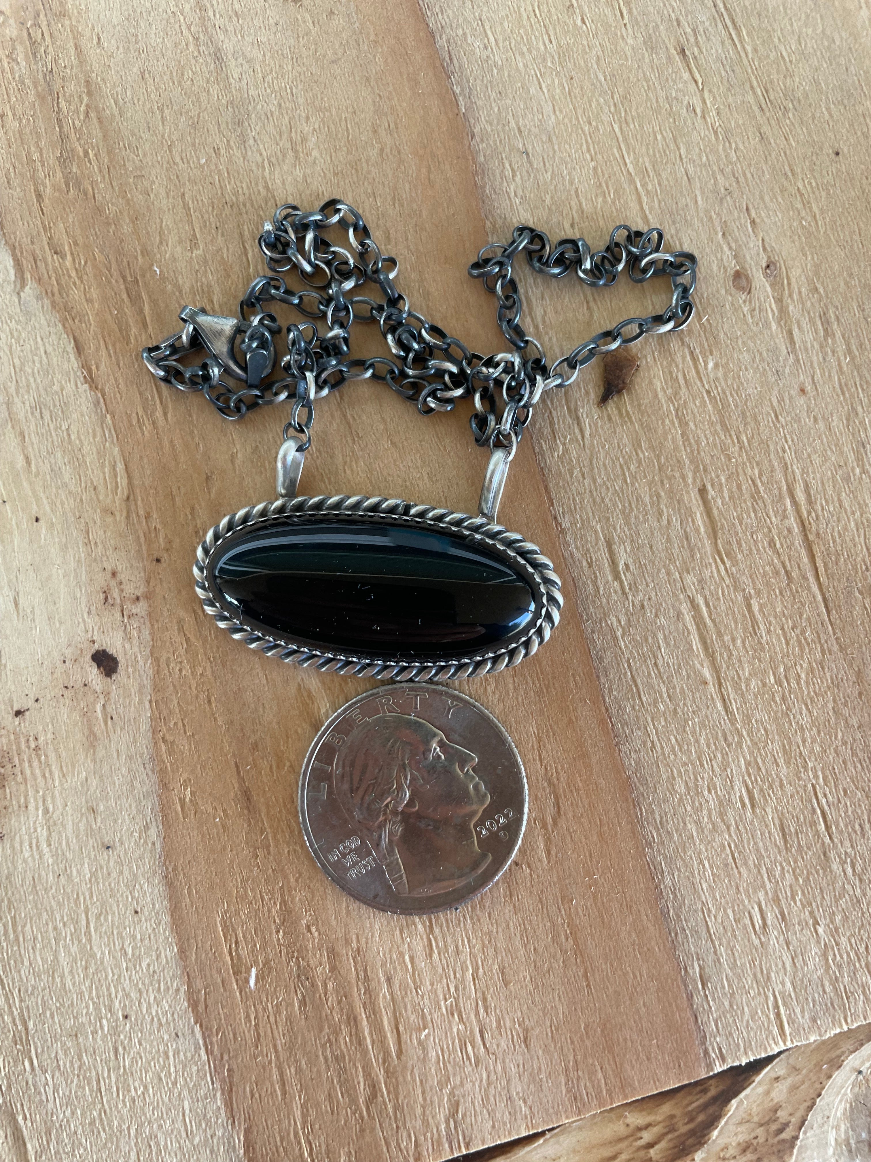 Black Onyx Oval Necklace