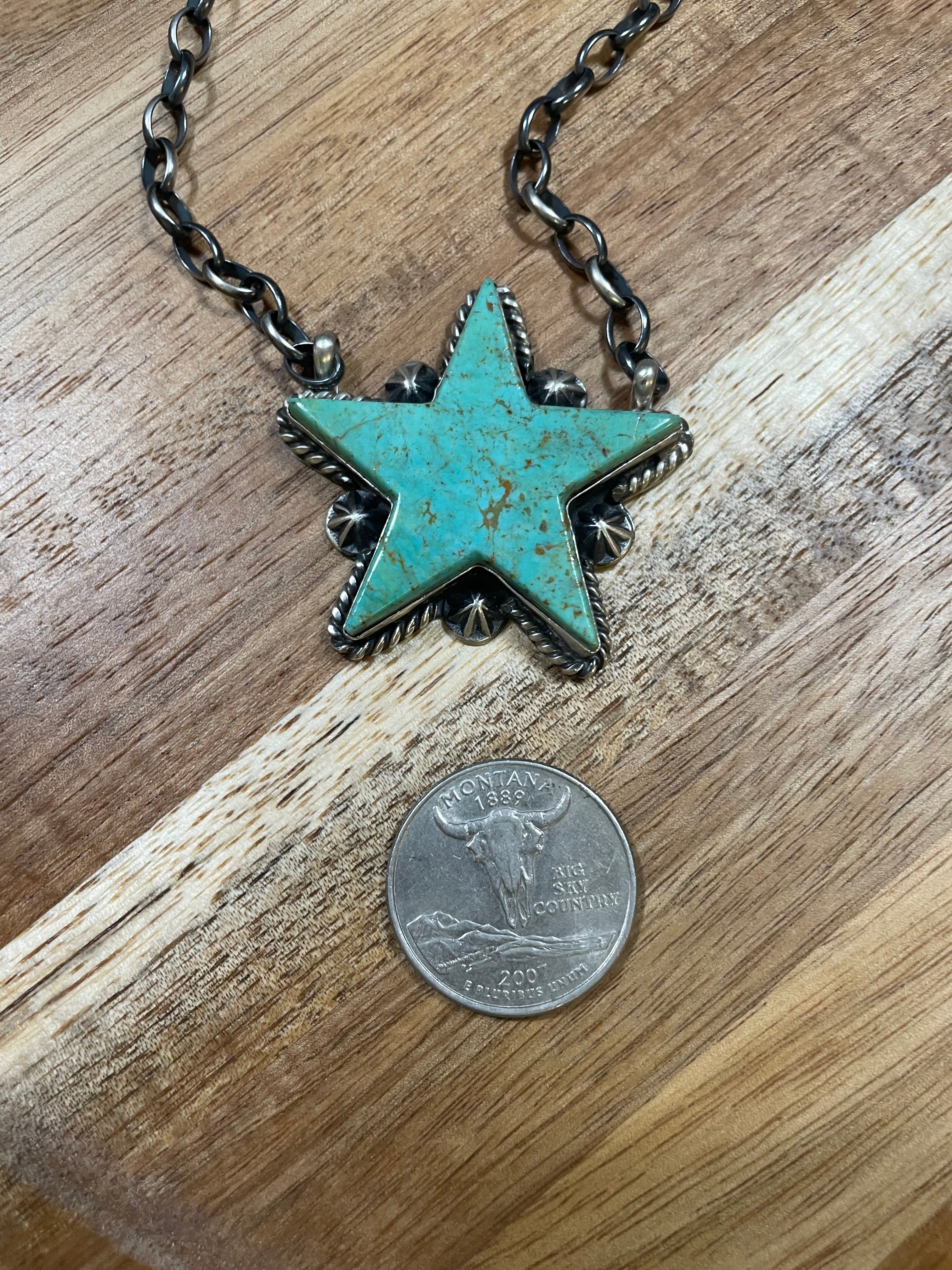 Kingman Turquoise Star Necklace