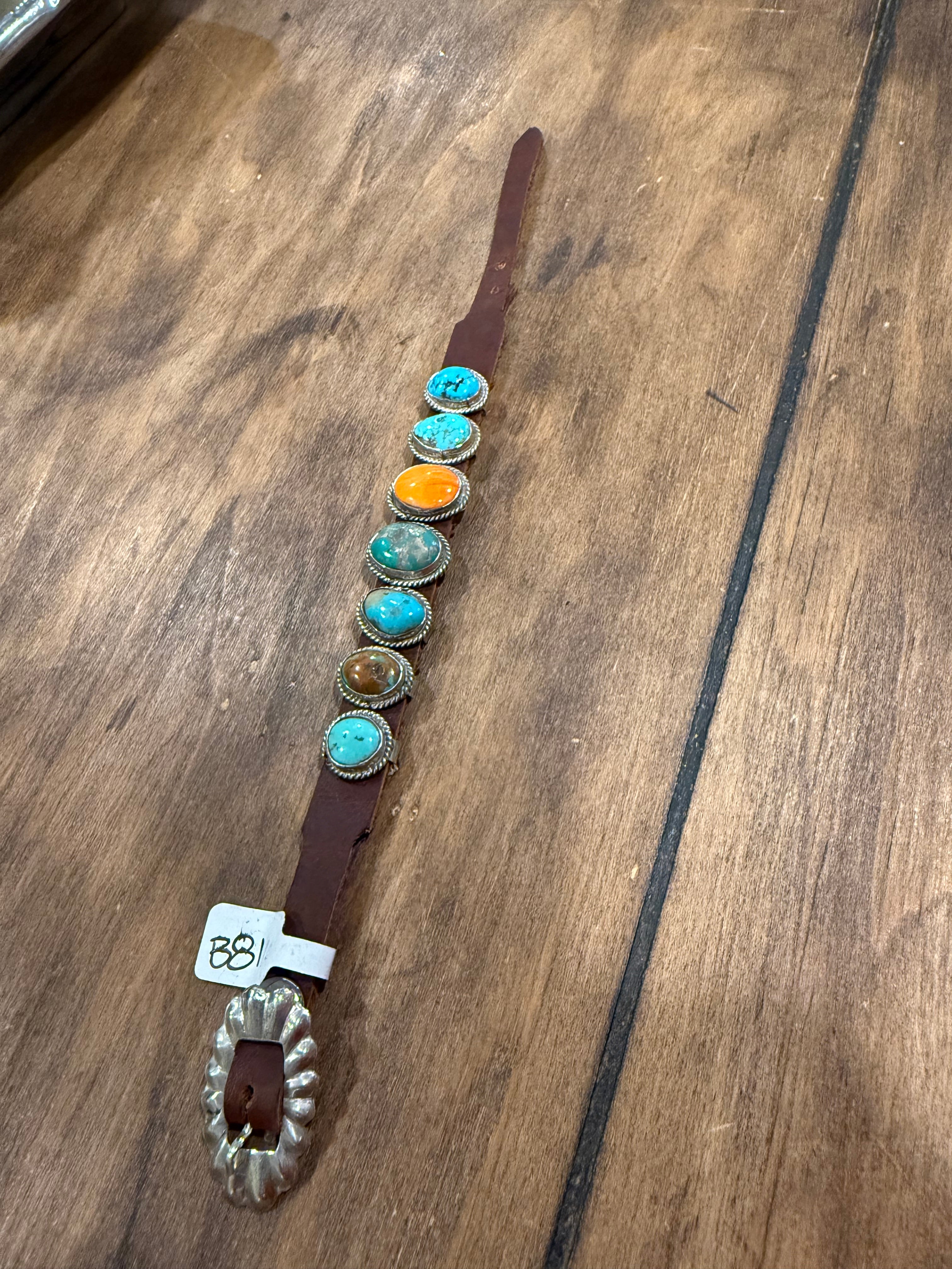 Multi Stone leather Bracelet