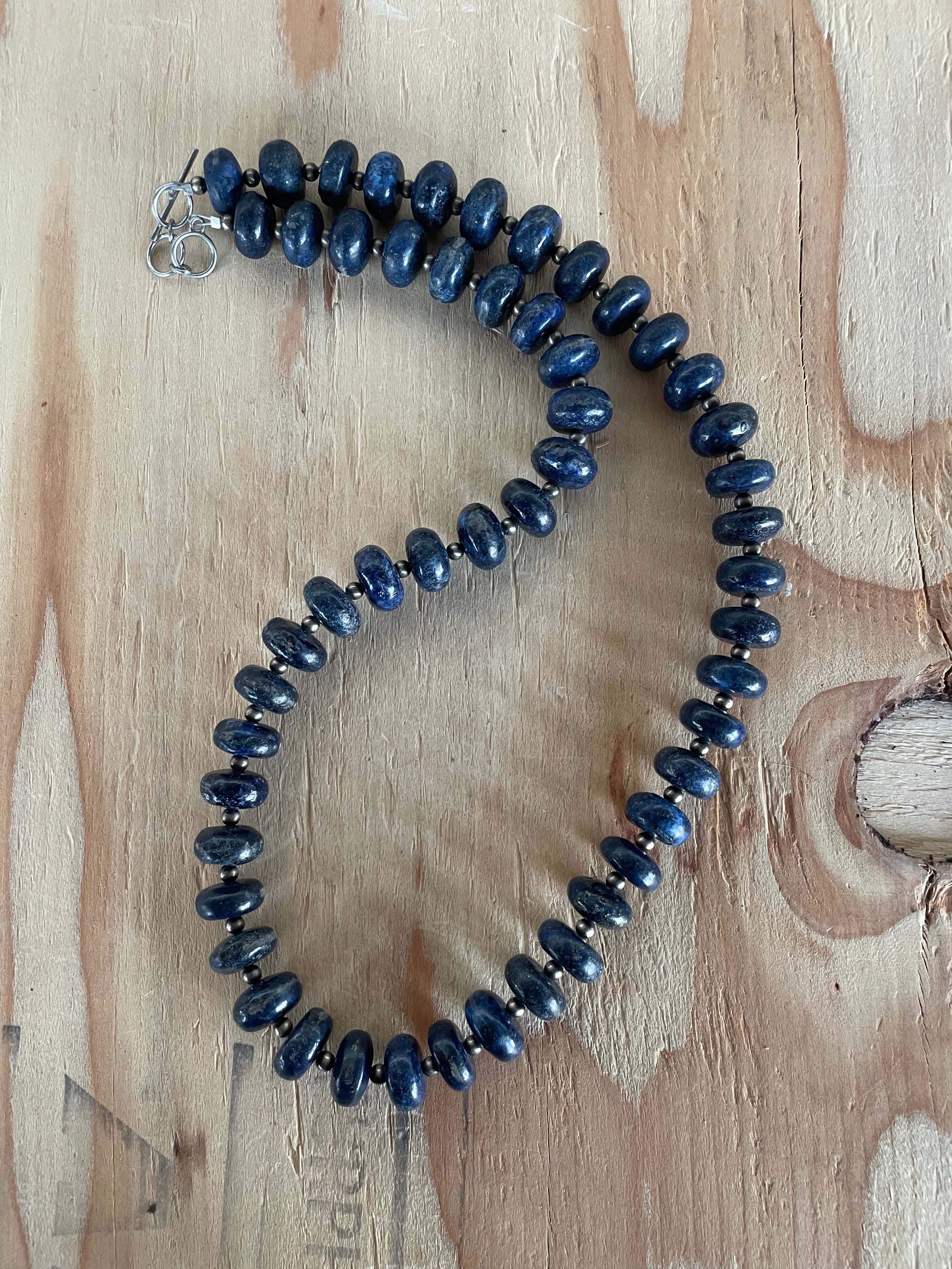 Lapis & 4mm Navajo Pearls Necklace