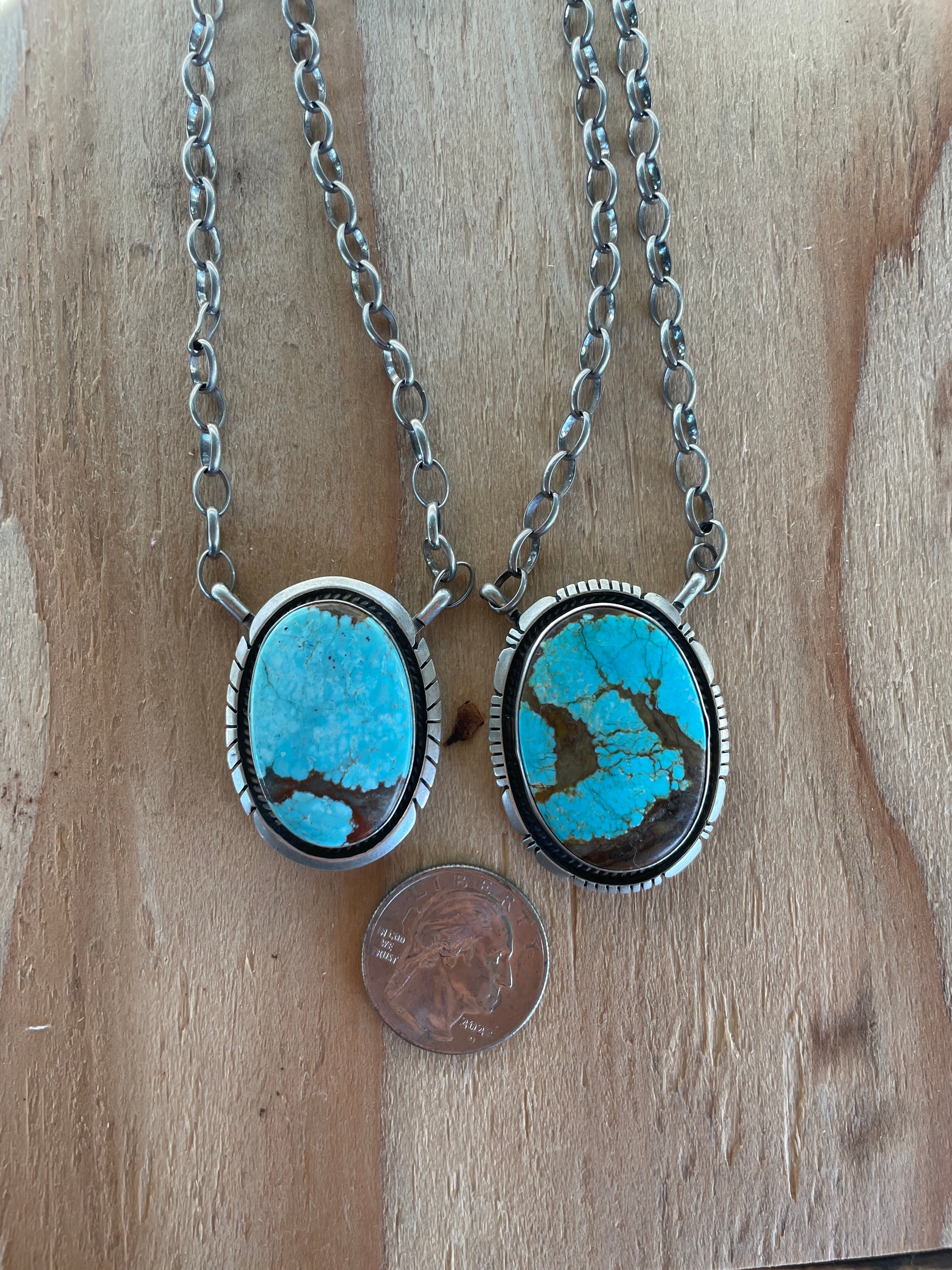 Turquoise Oval Chain Necklace