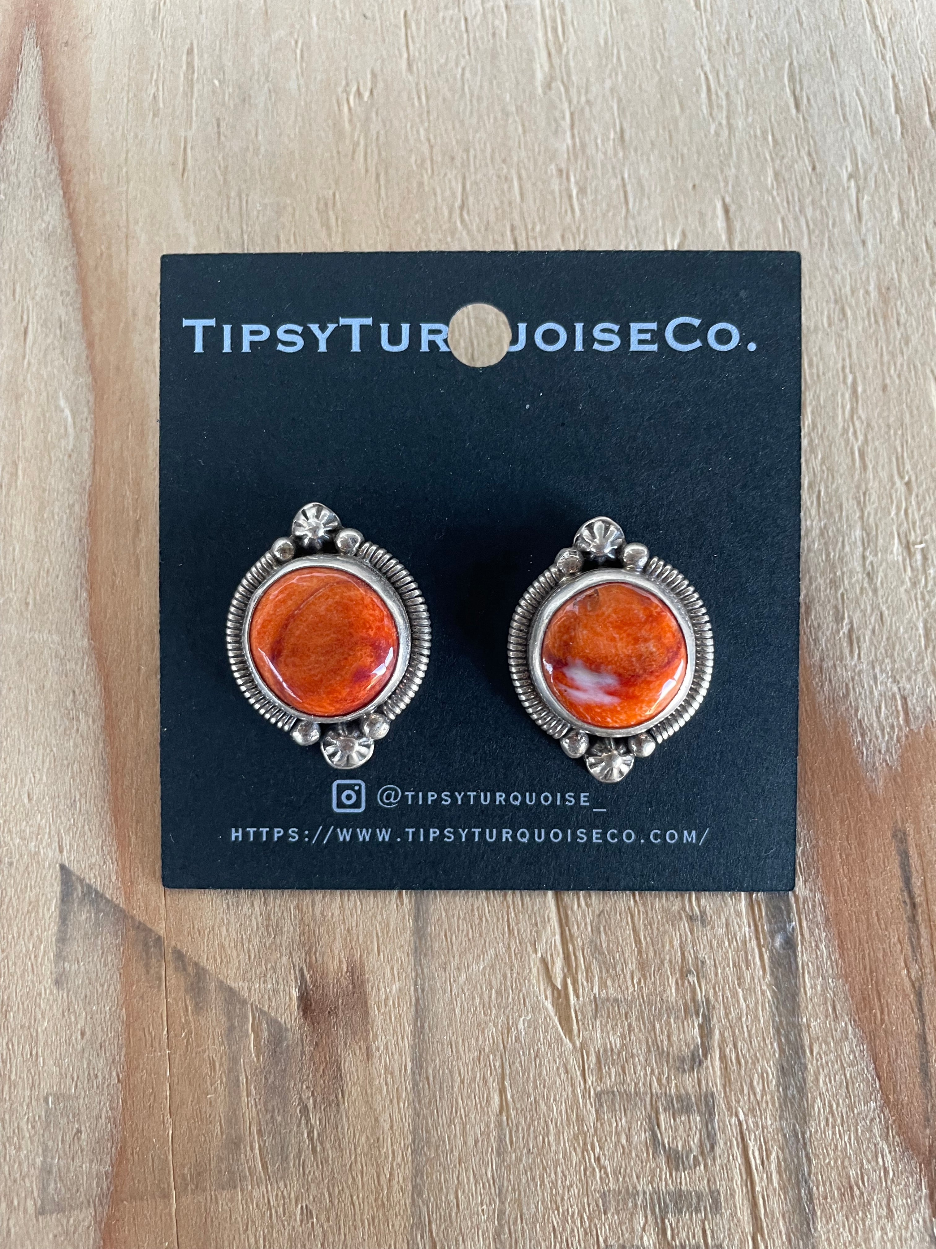 Orange Spiny Oyster Studs