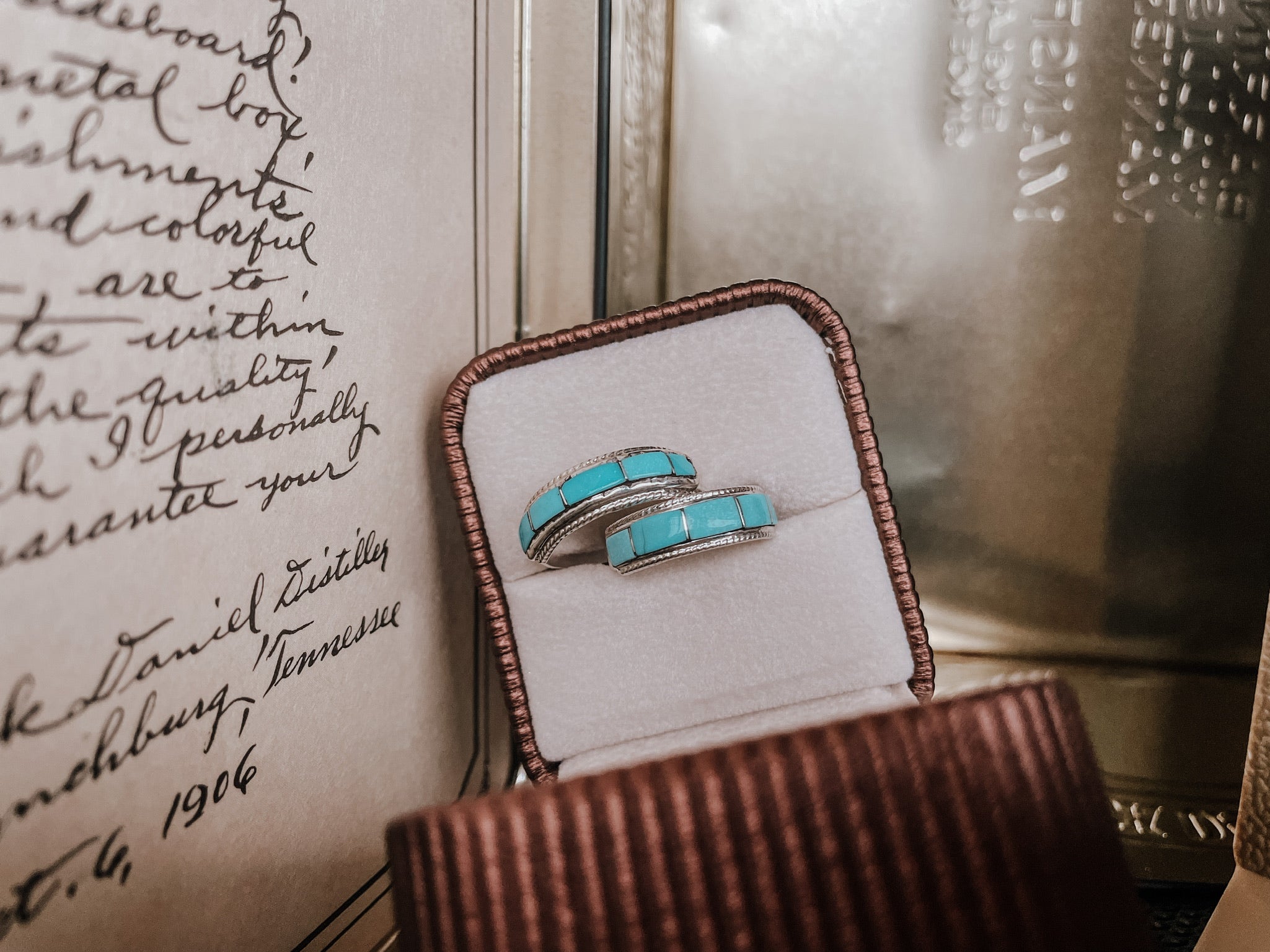 Inlay Turquoise Stacker Ring