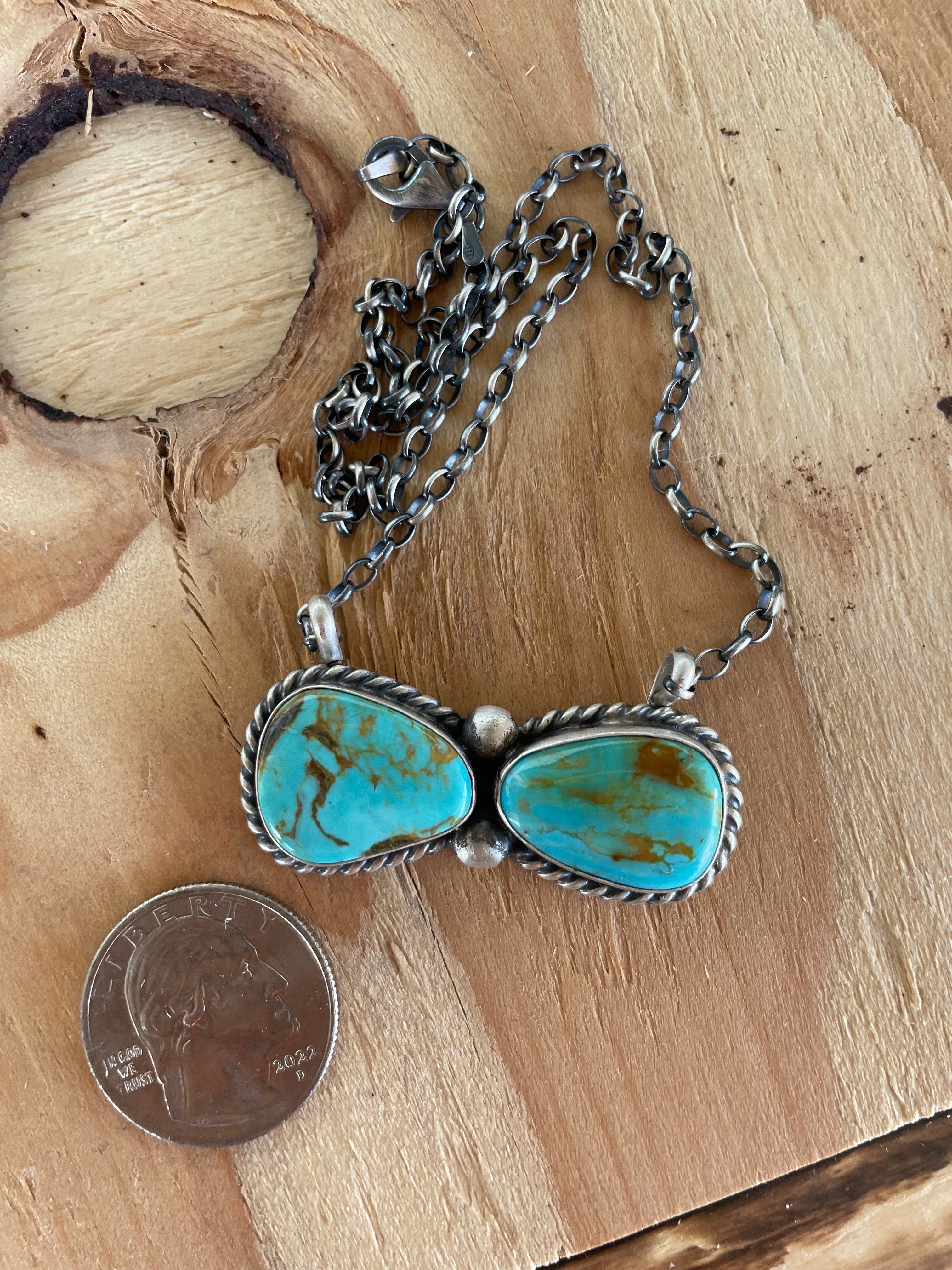 Turquoise Bowtie Necklace