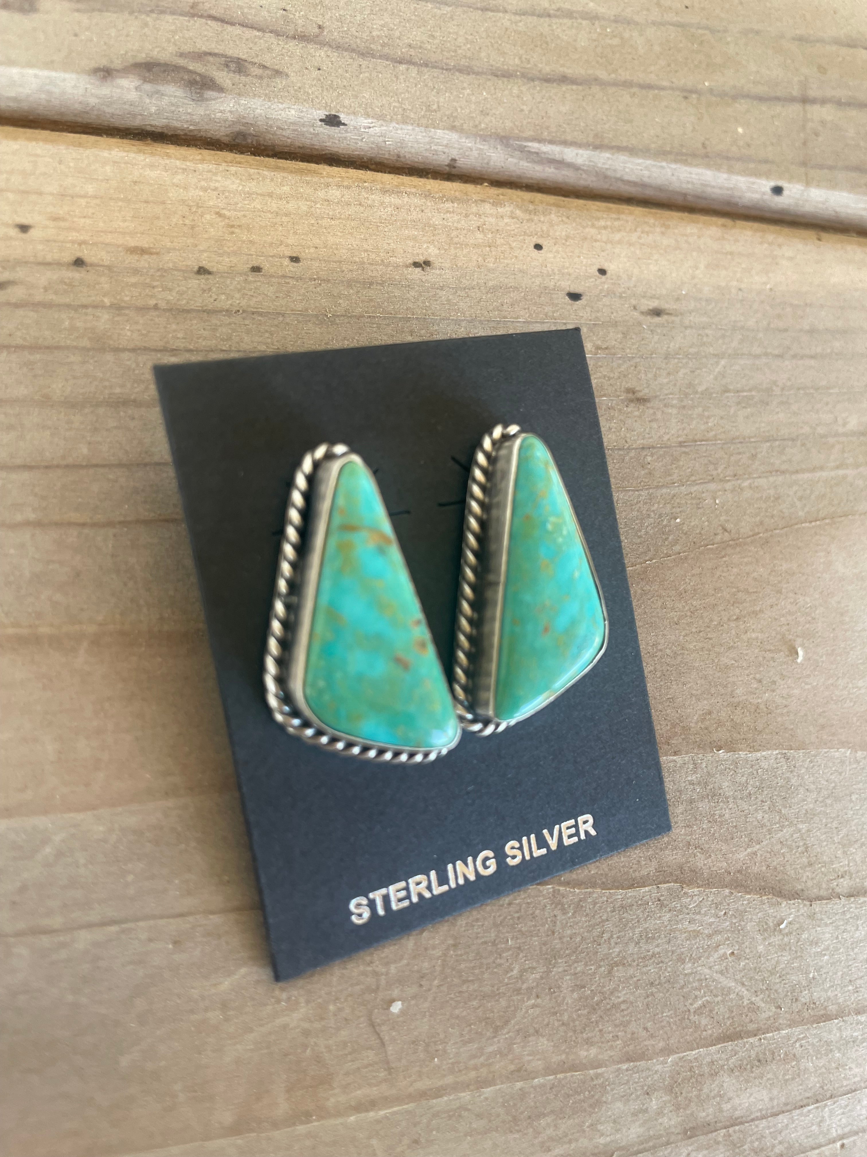 Tyrone Turquoise Triangle Studs