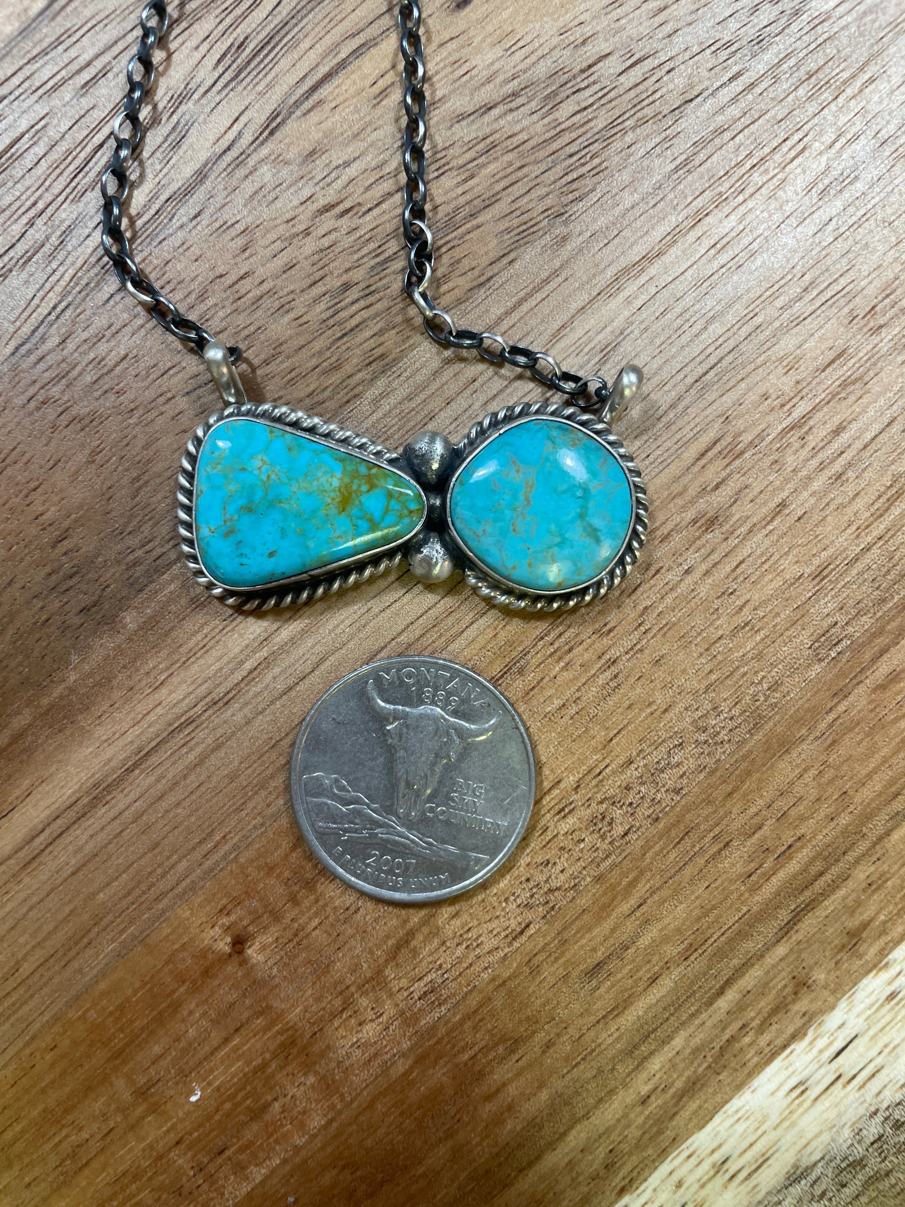 Turquoise Bowtie Necklace