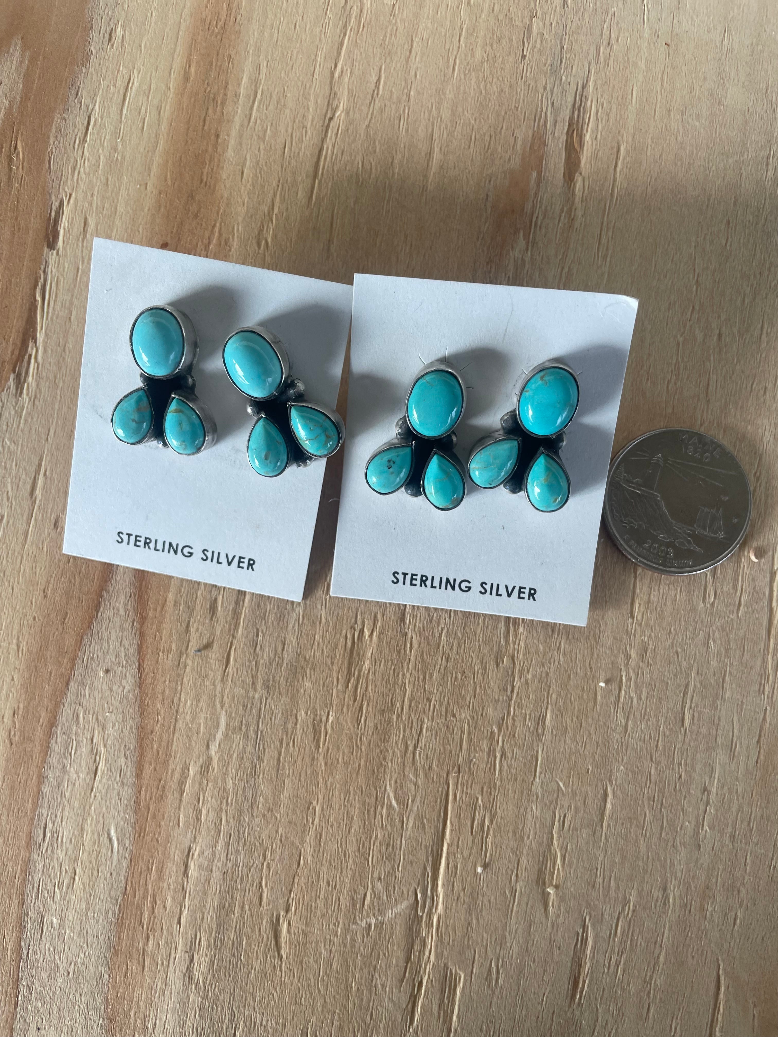 3 Stone Kingman Earrings