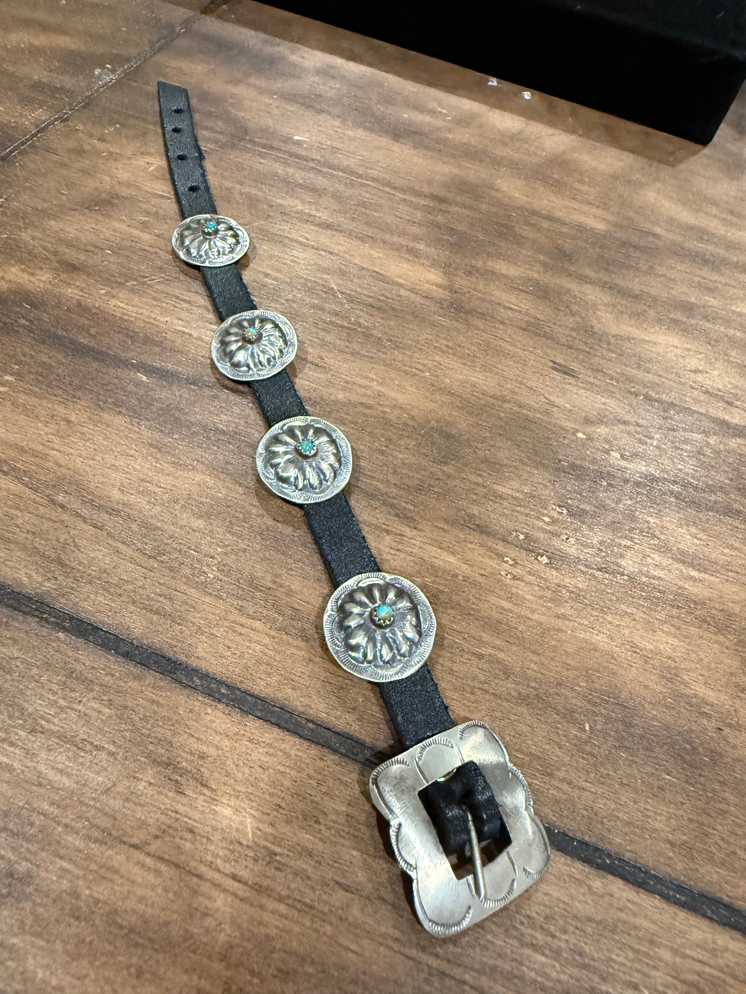 4 Turquoise Conch Leather Bracelet