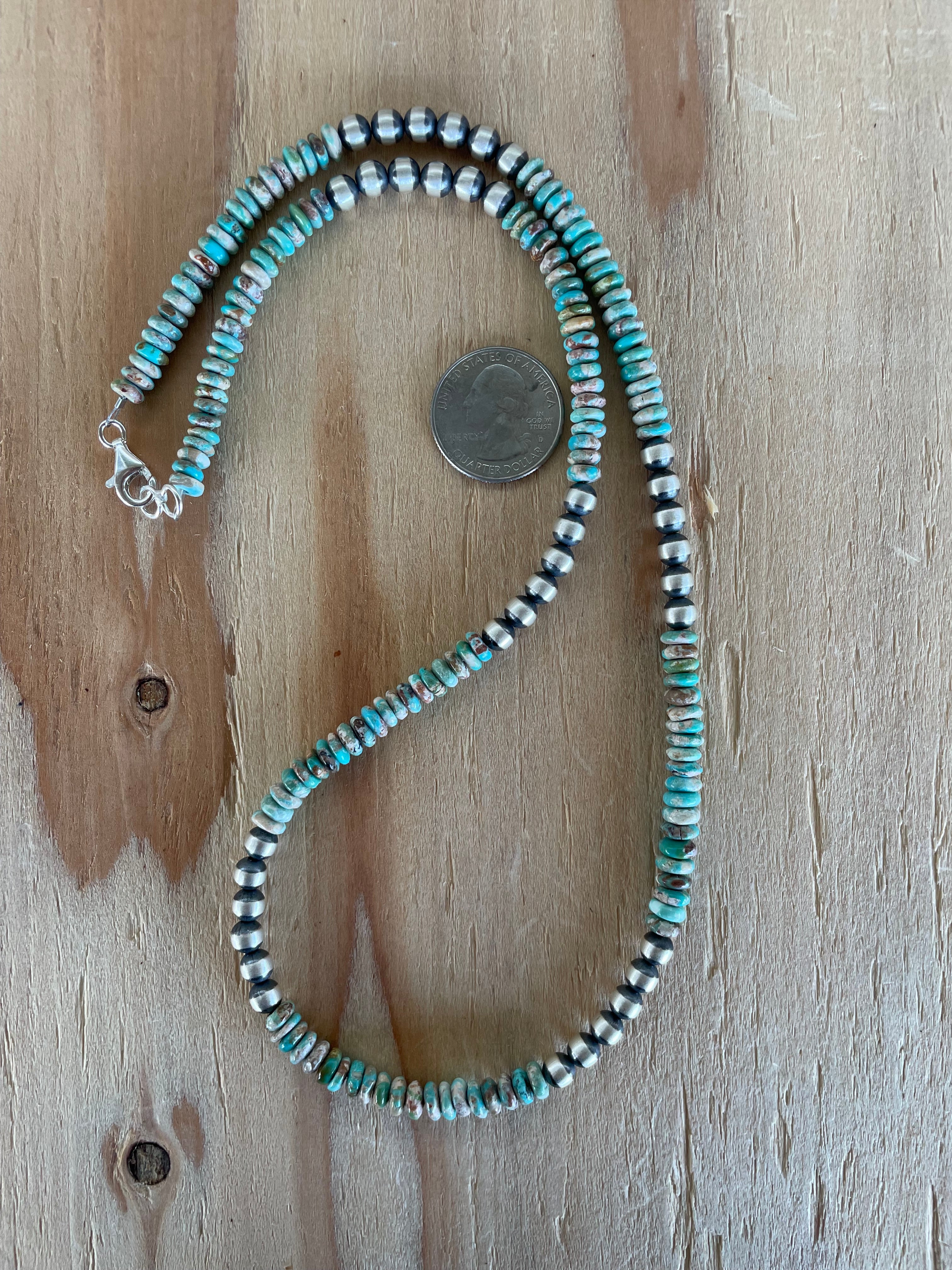 Turquoise Rondelle w/ Navajos Necklace