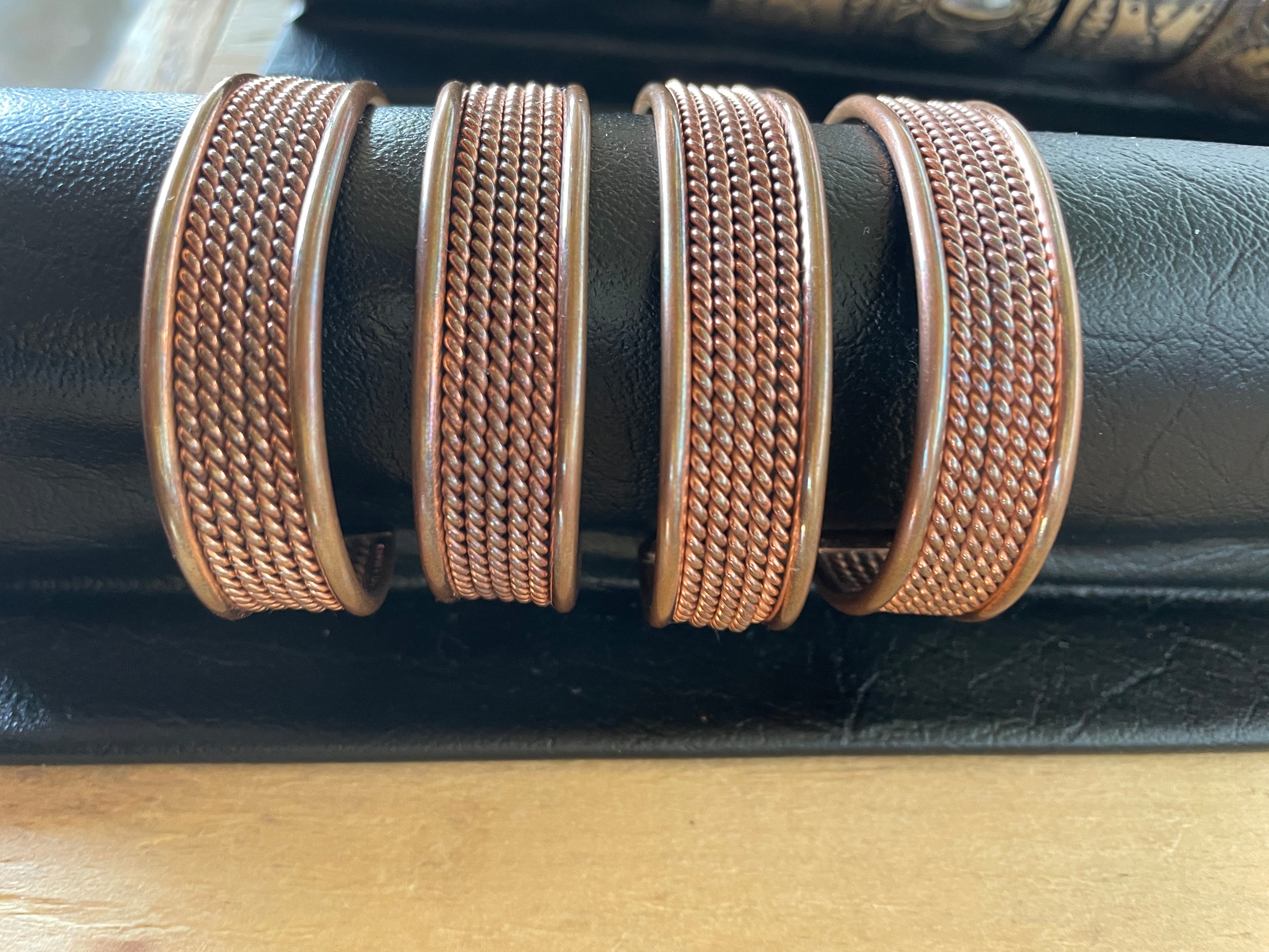 Thick Beaded Copper Cuff