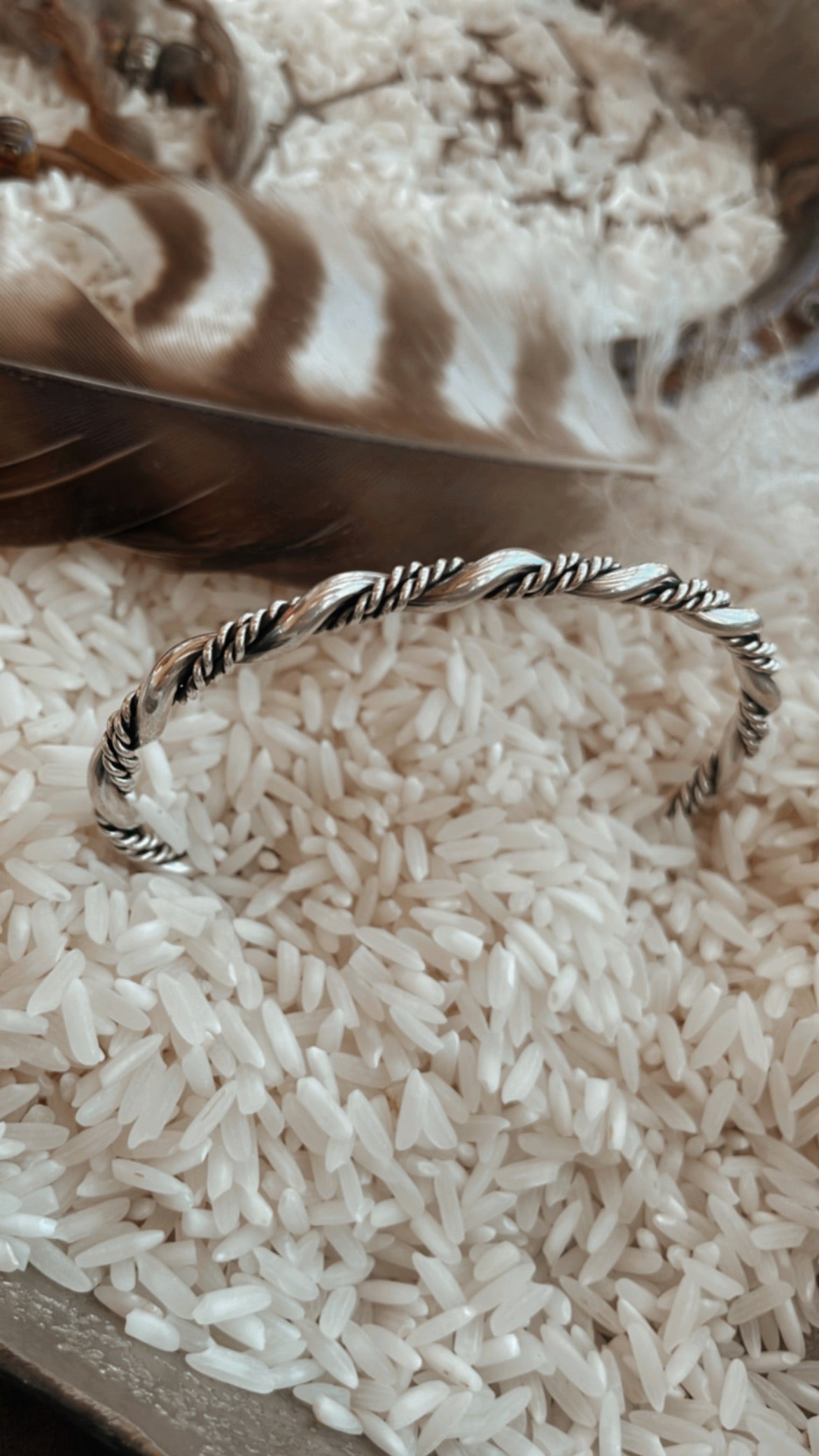 Sterling Silver Braided Cuff w/ Rope Design