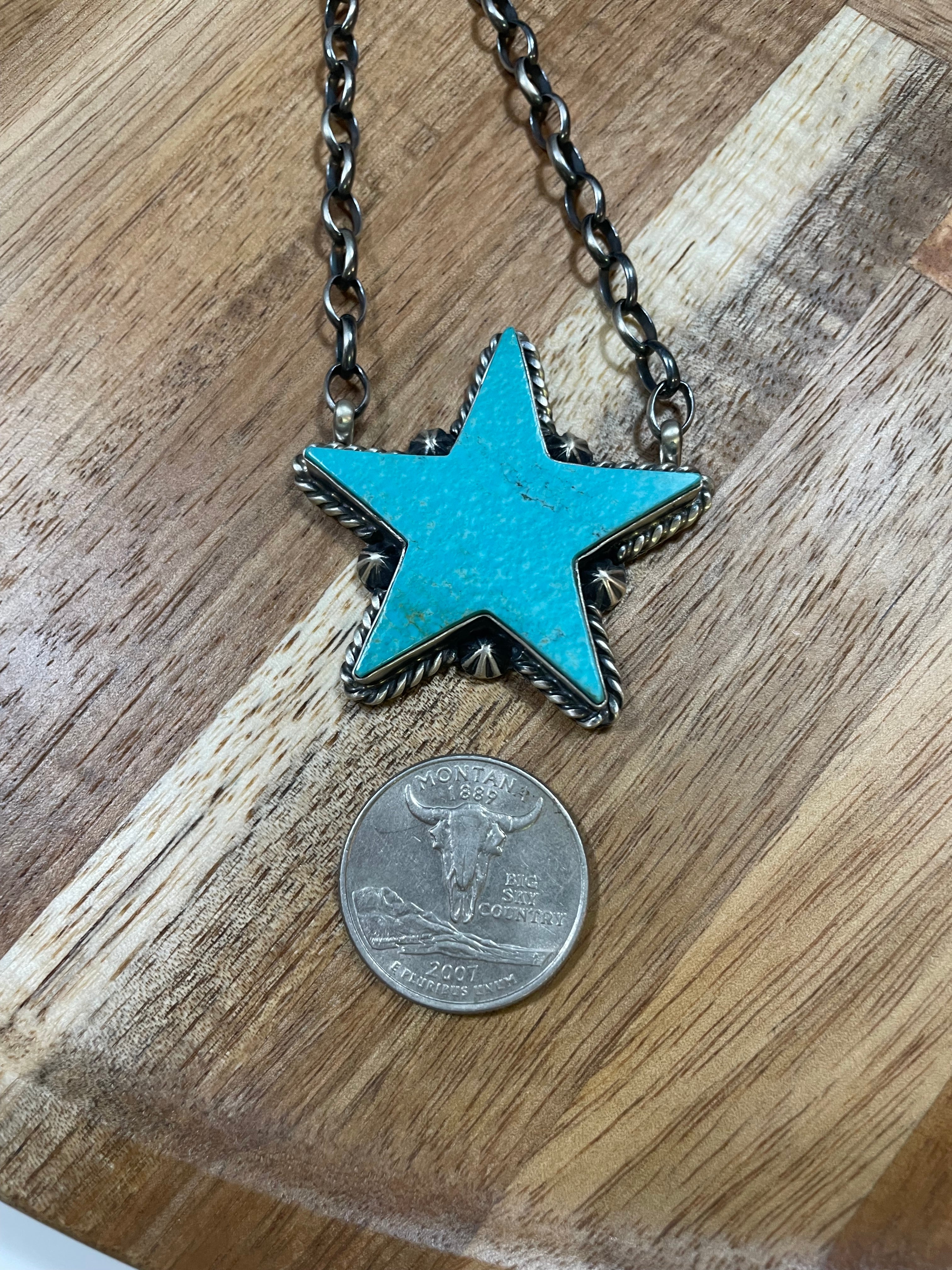 Kingman Turquoise Star Necklace