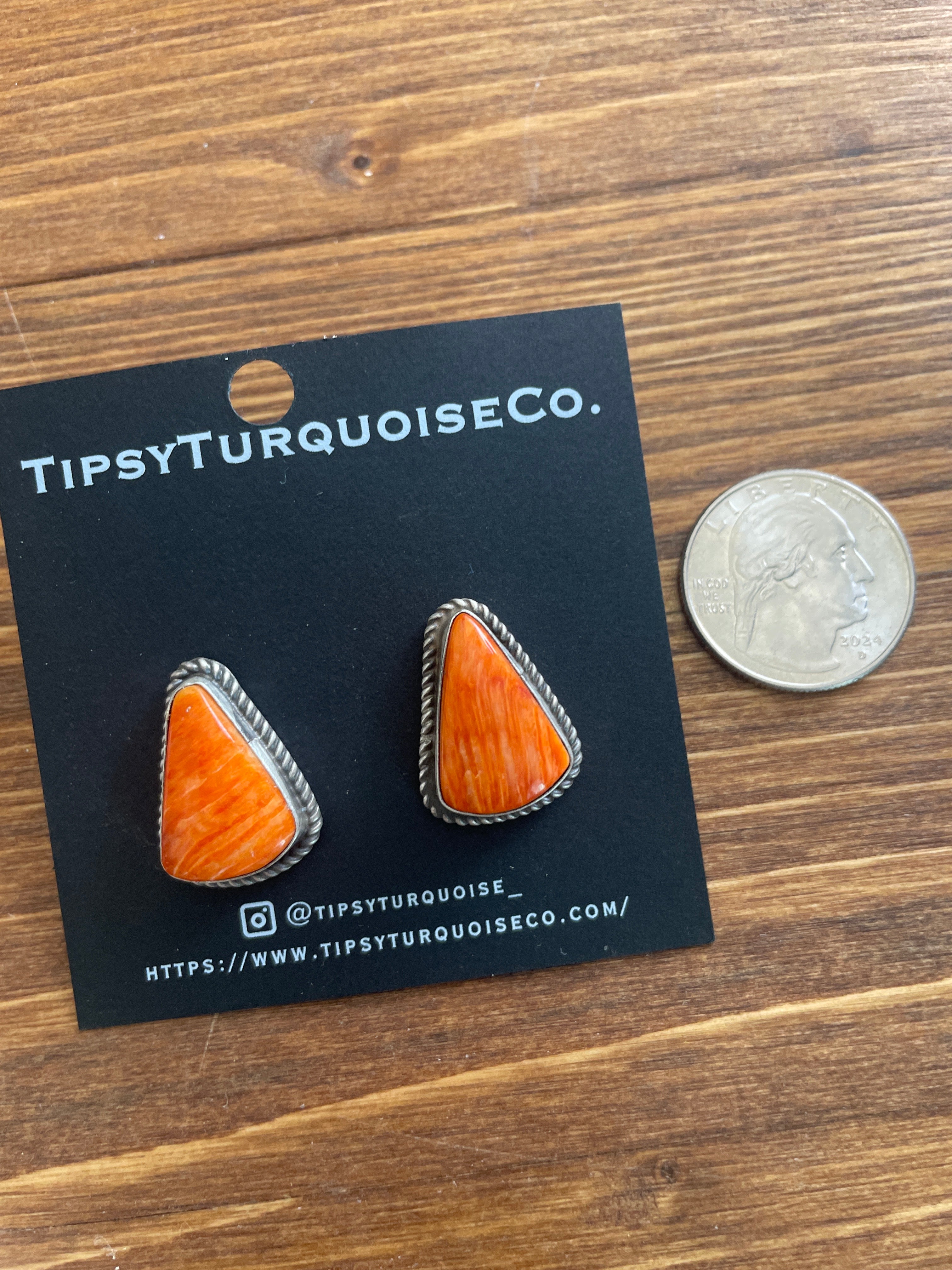 Orange Spiny Studs with Rope Design