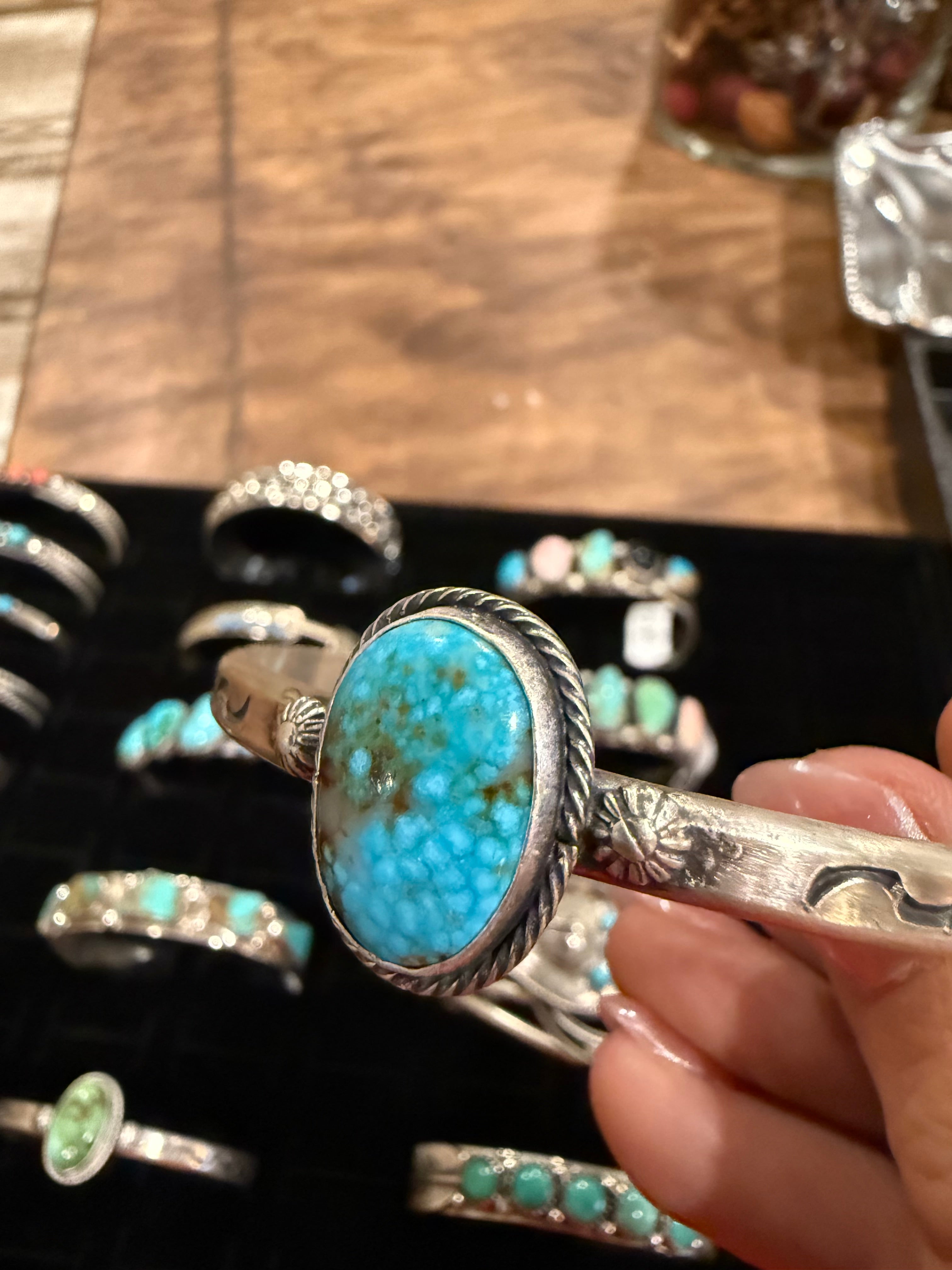 Kingman Turquoise One Stone Cuff