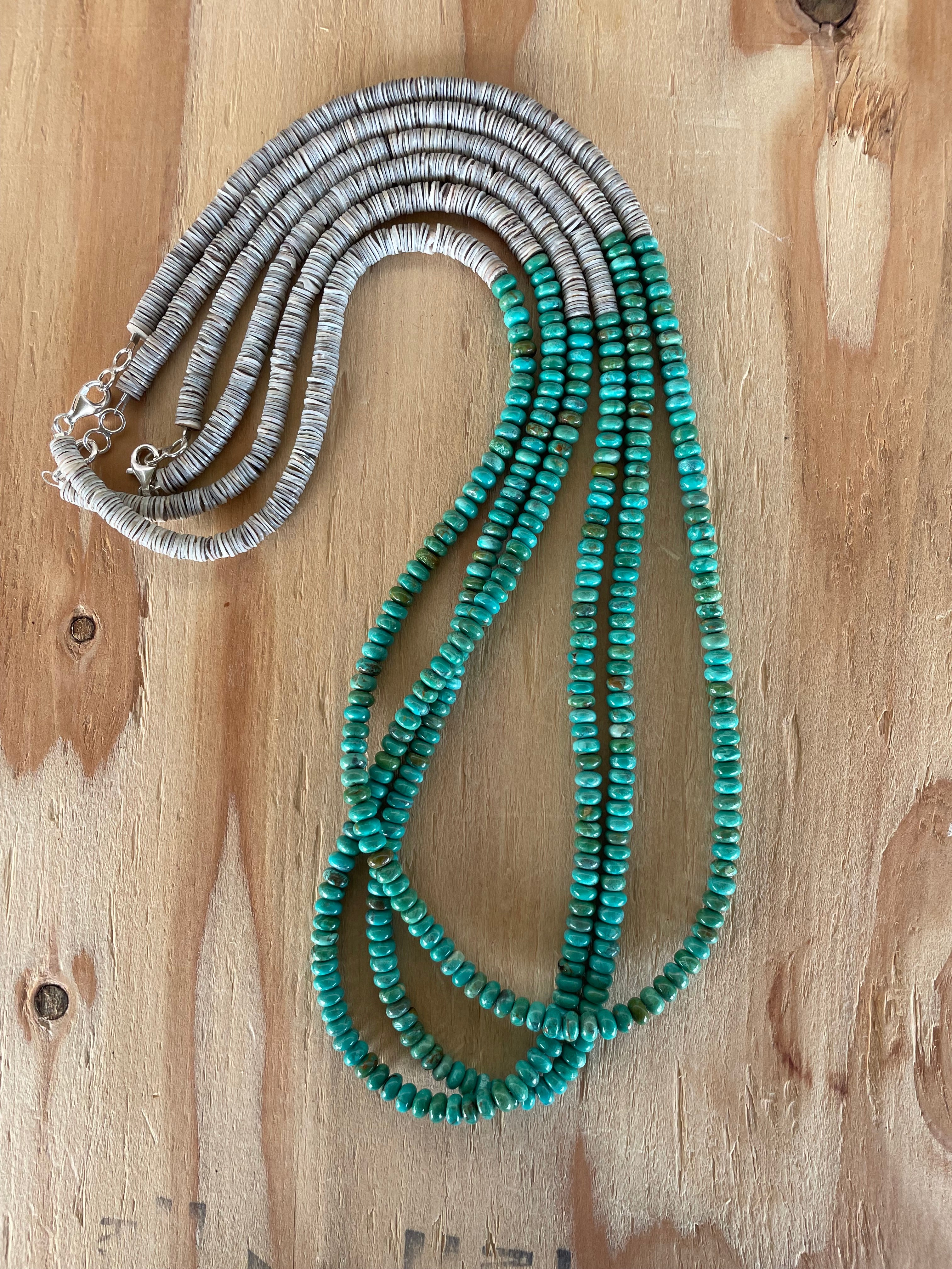 Stabilized Turquoise & Heishi Necklace