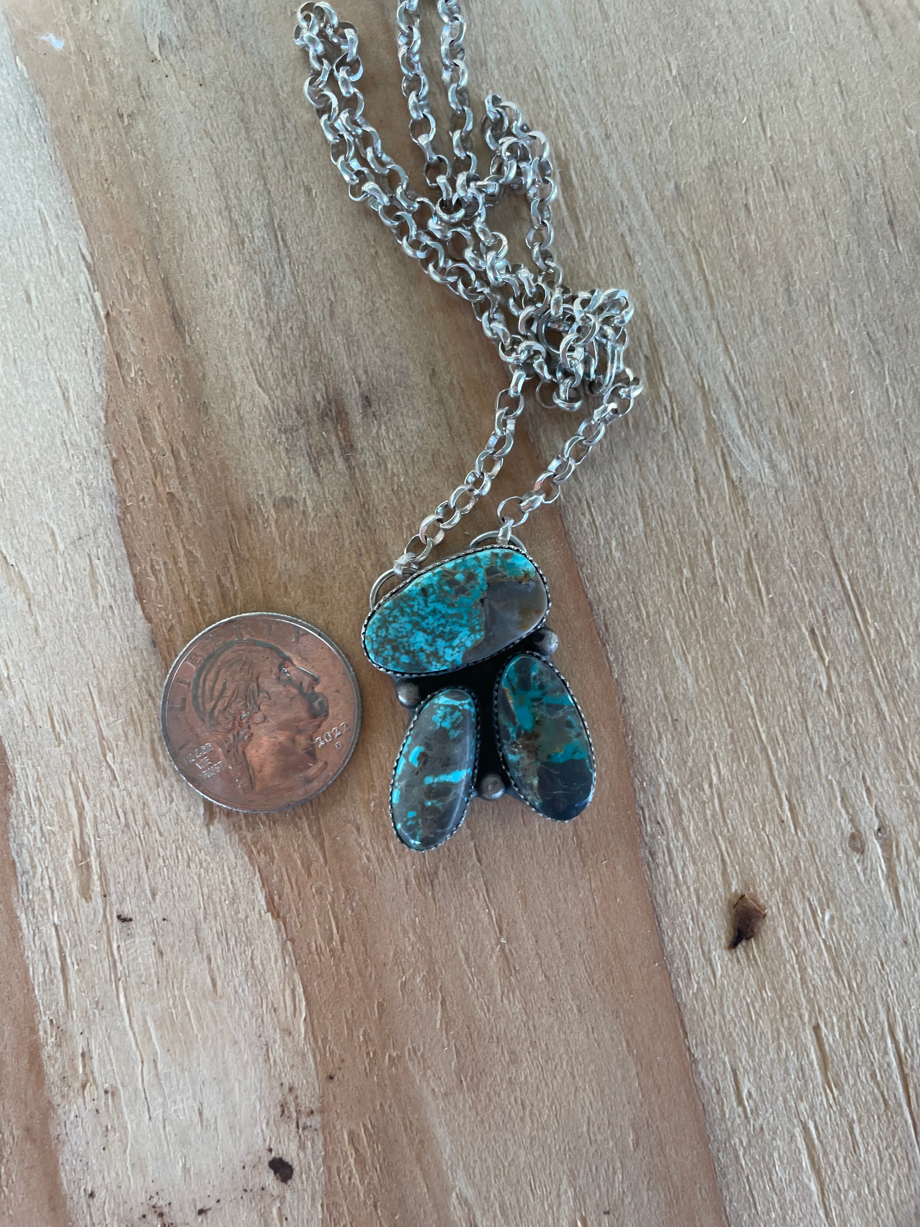 3 Stone Turquoise Necklace