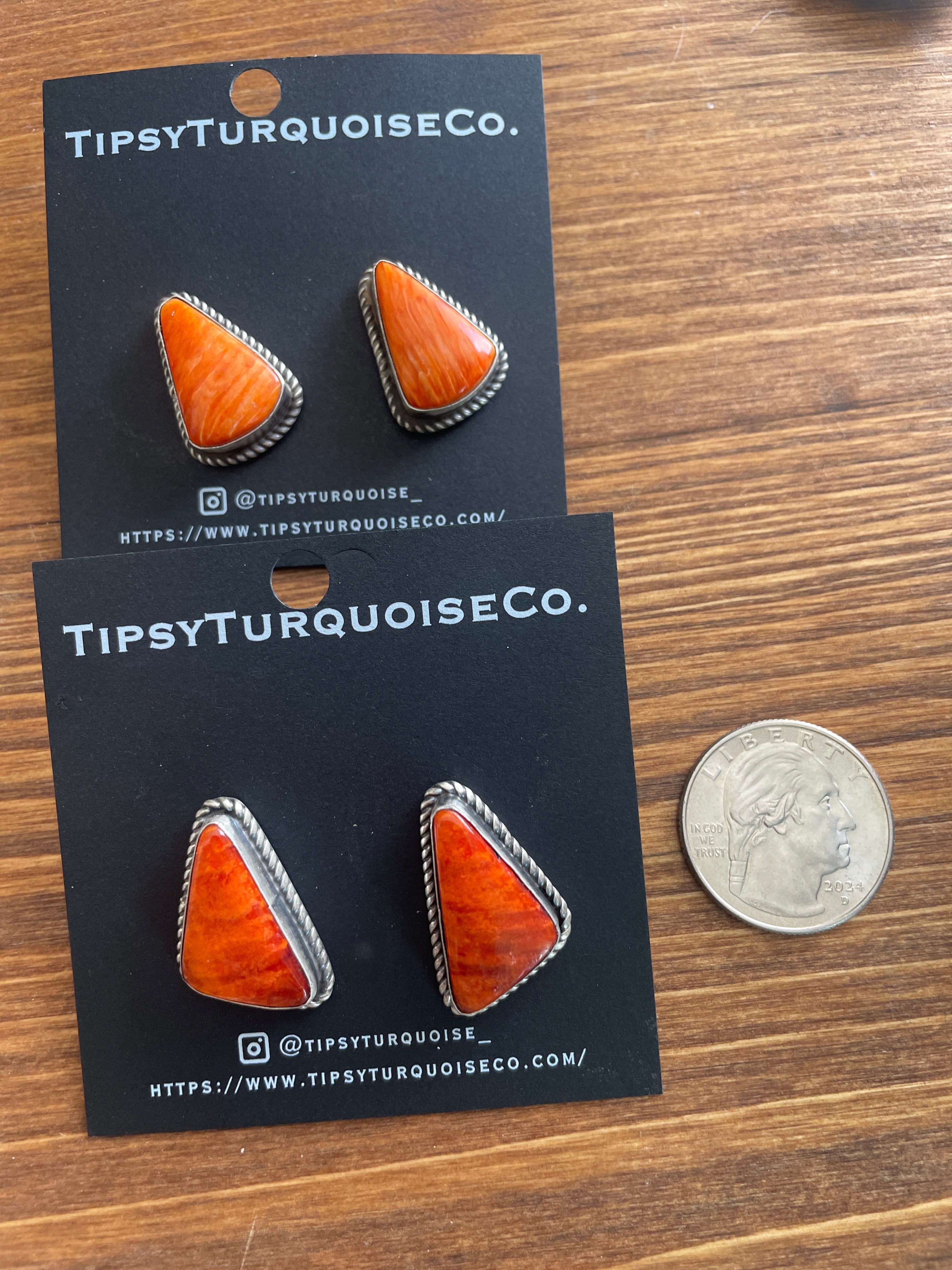 Orange Spiny Studs with Rope Design