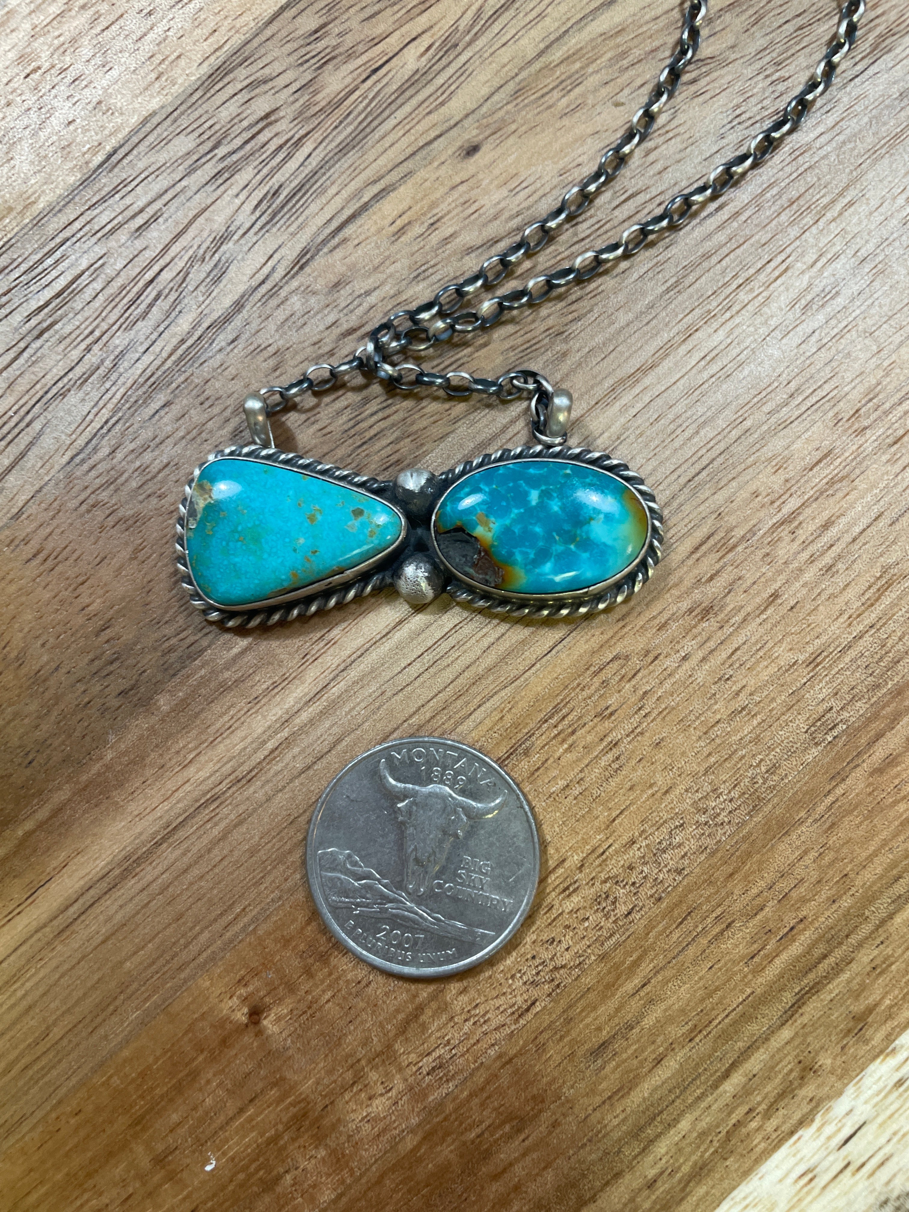 Turquoise Bowtie Necklace