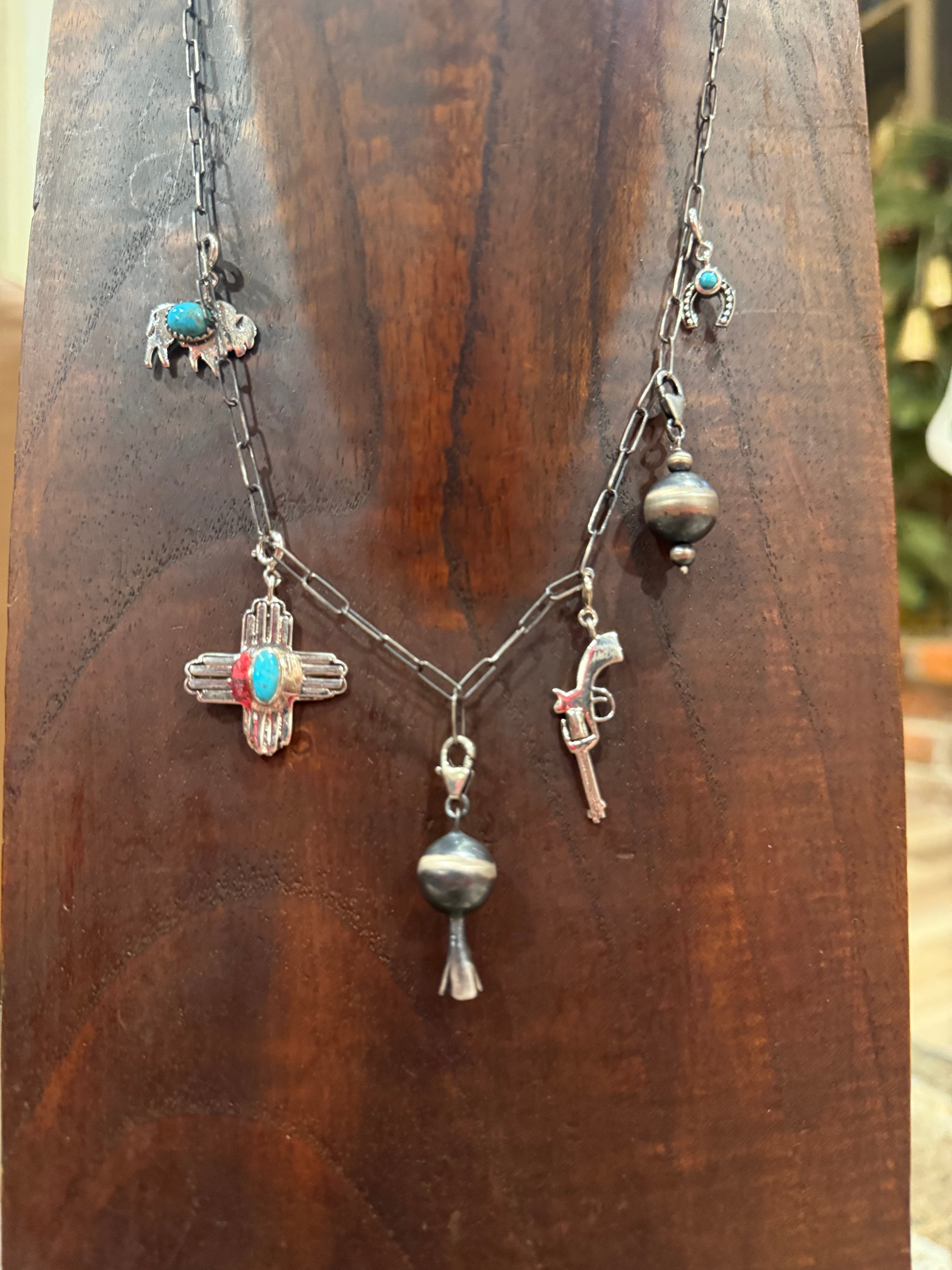 18in Paperclip Necklace with Charms