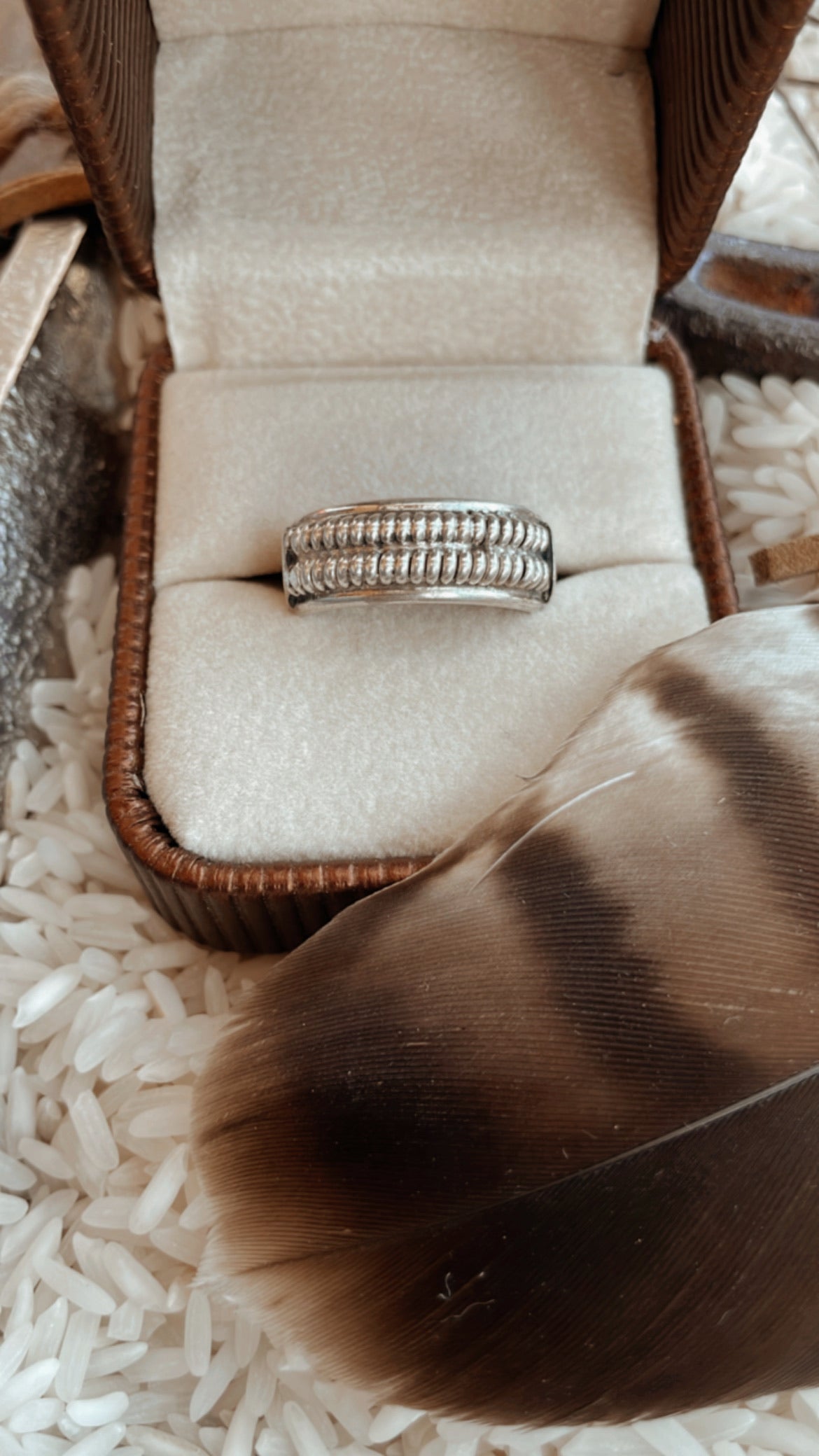 Double Row Silver Ring