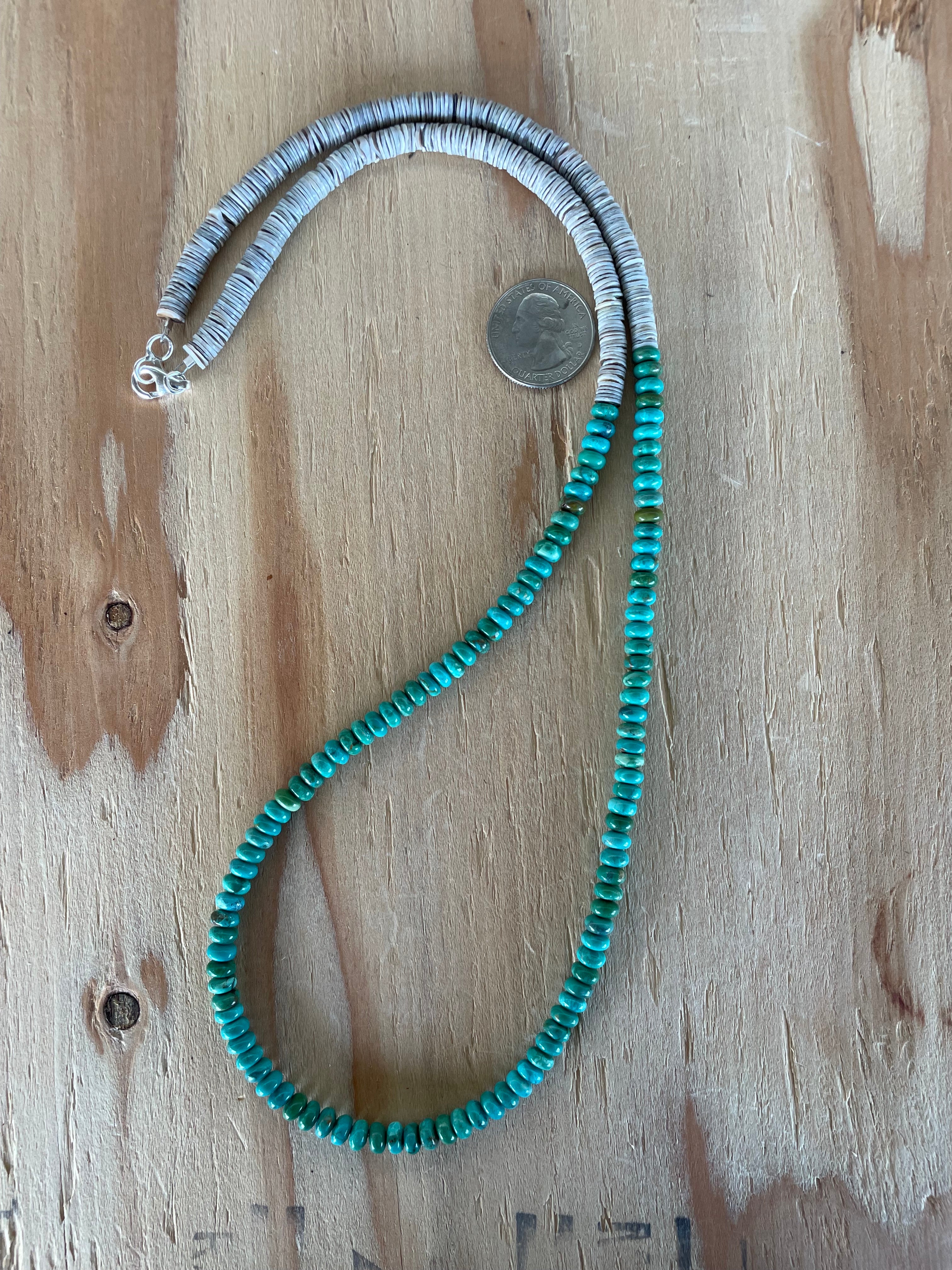 Stabilized Turquoise & Heishi Necklace
