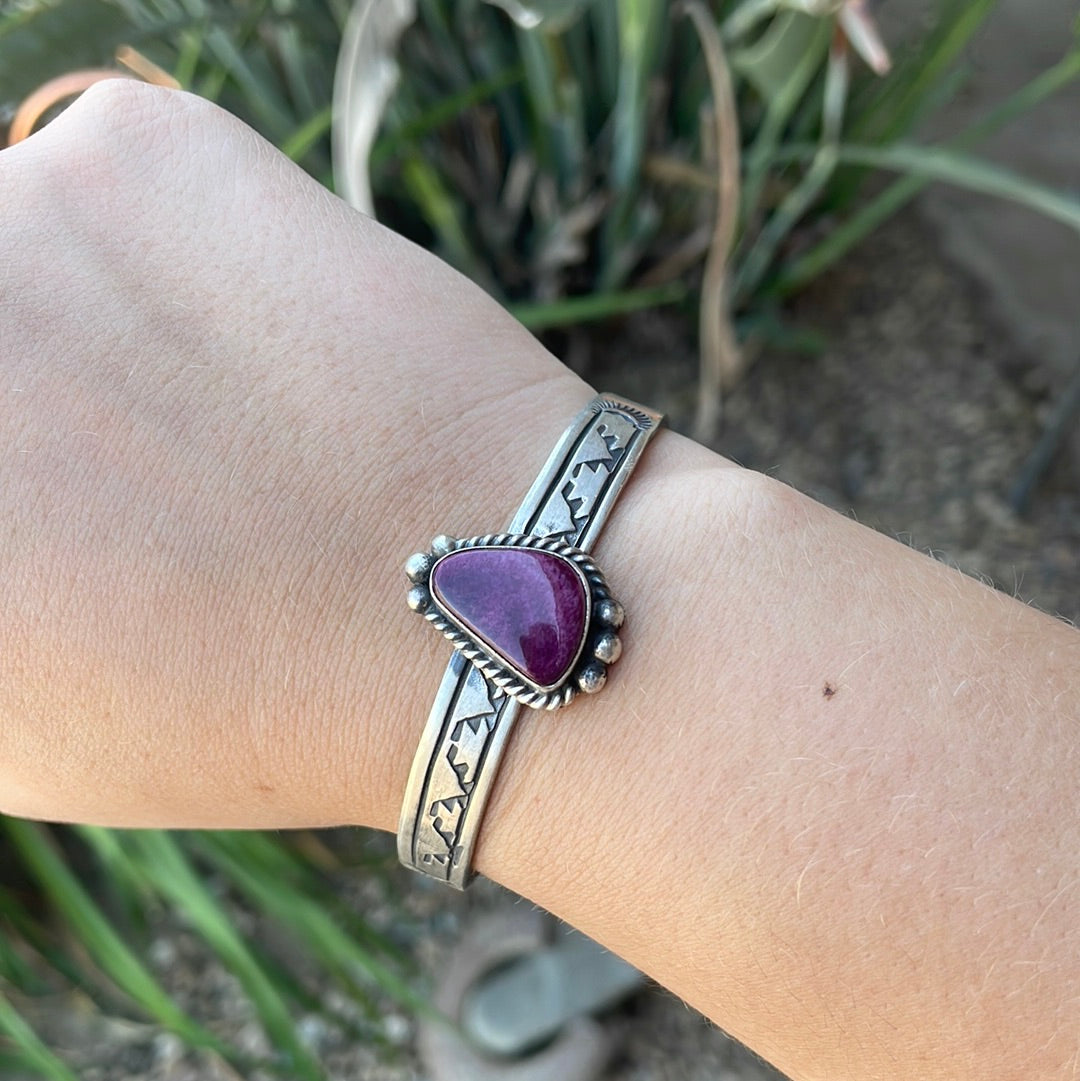 Purple Spiny Stamped Cuff