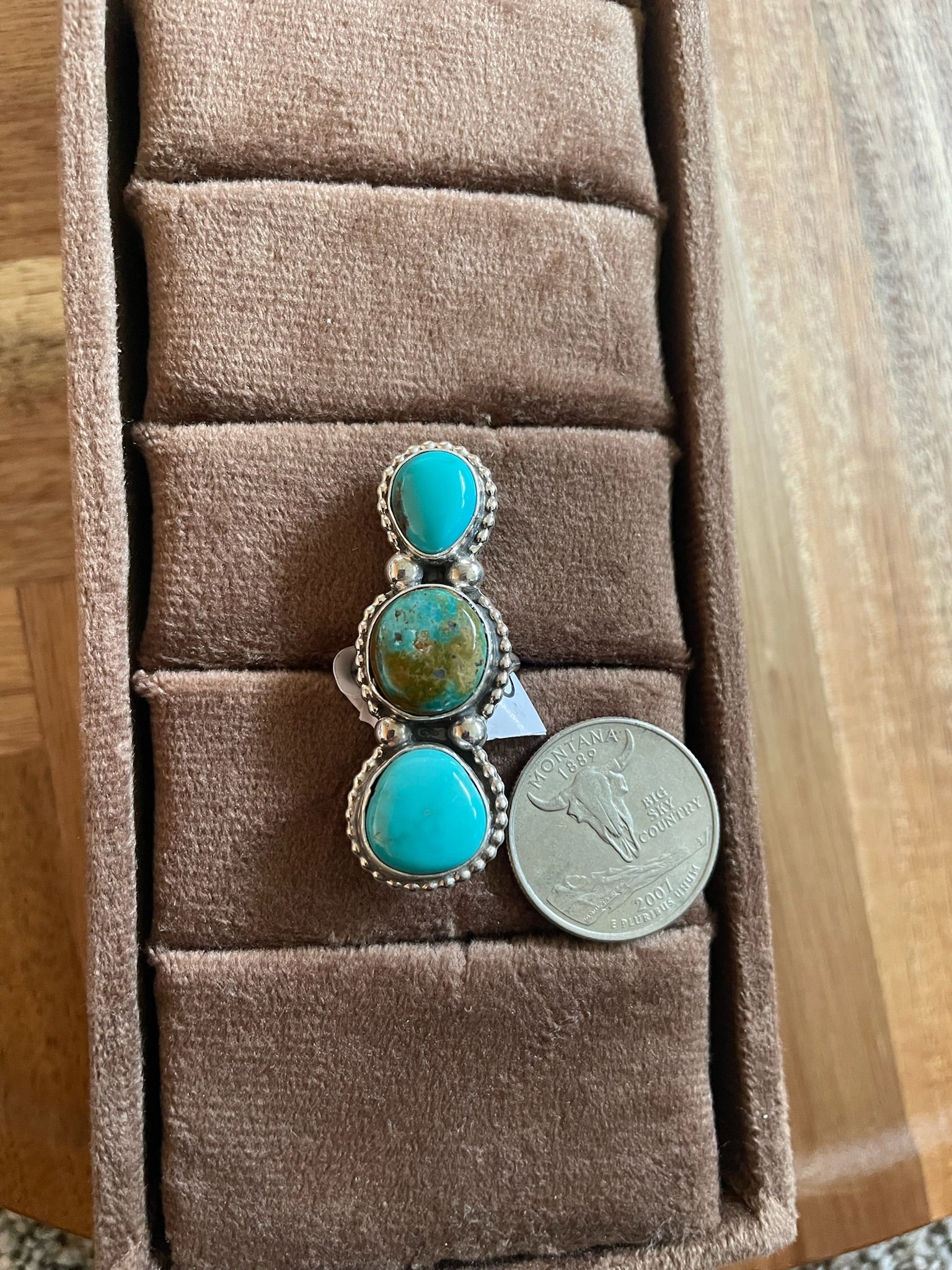 3 Stone Graduated Turquoise Ring