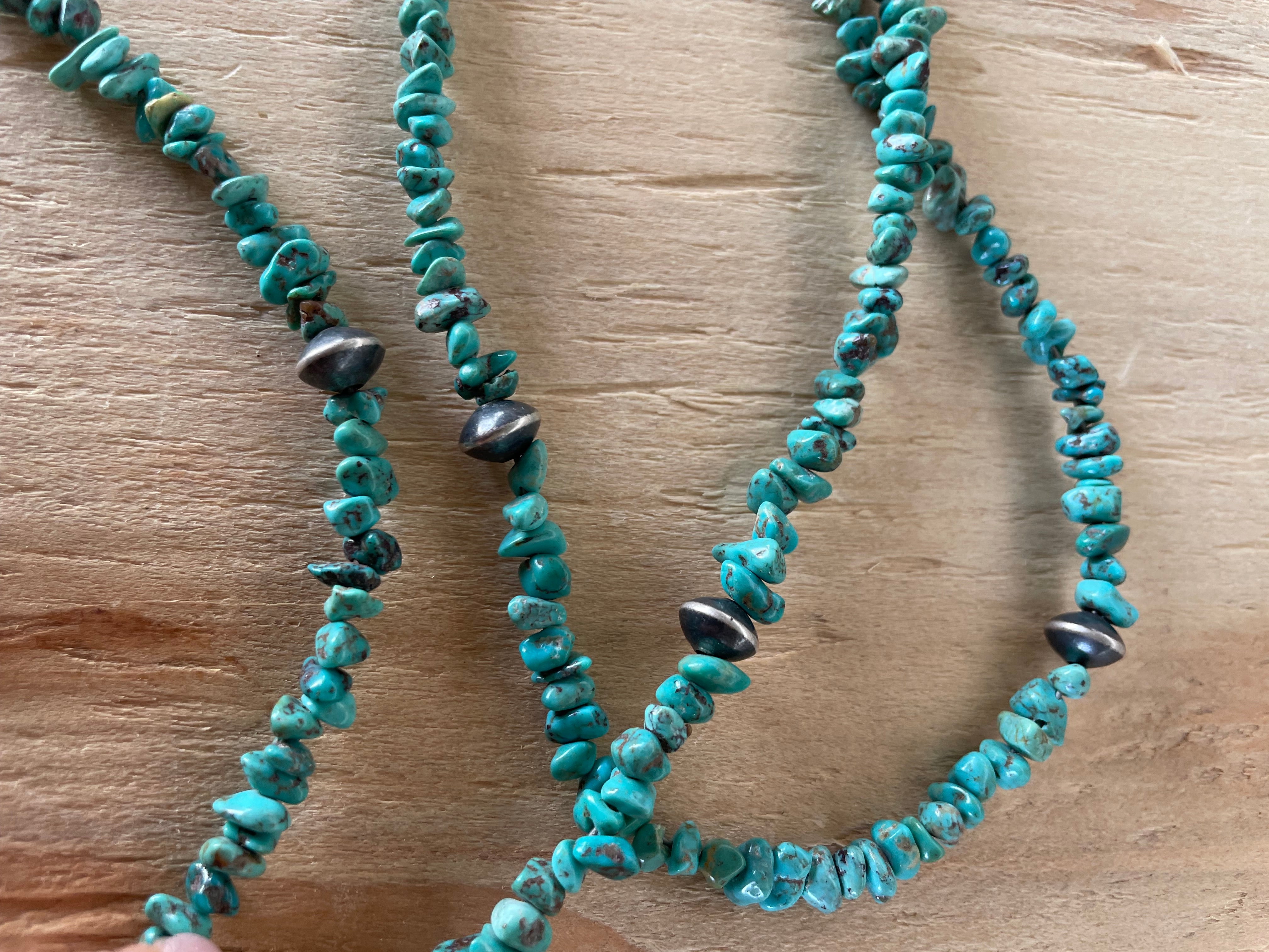 Turquoise Chips w/ Disk Navajos Necklace