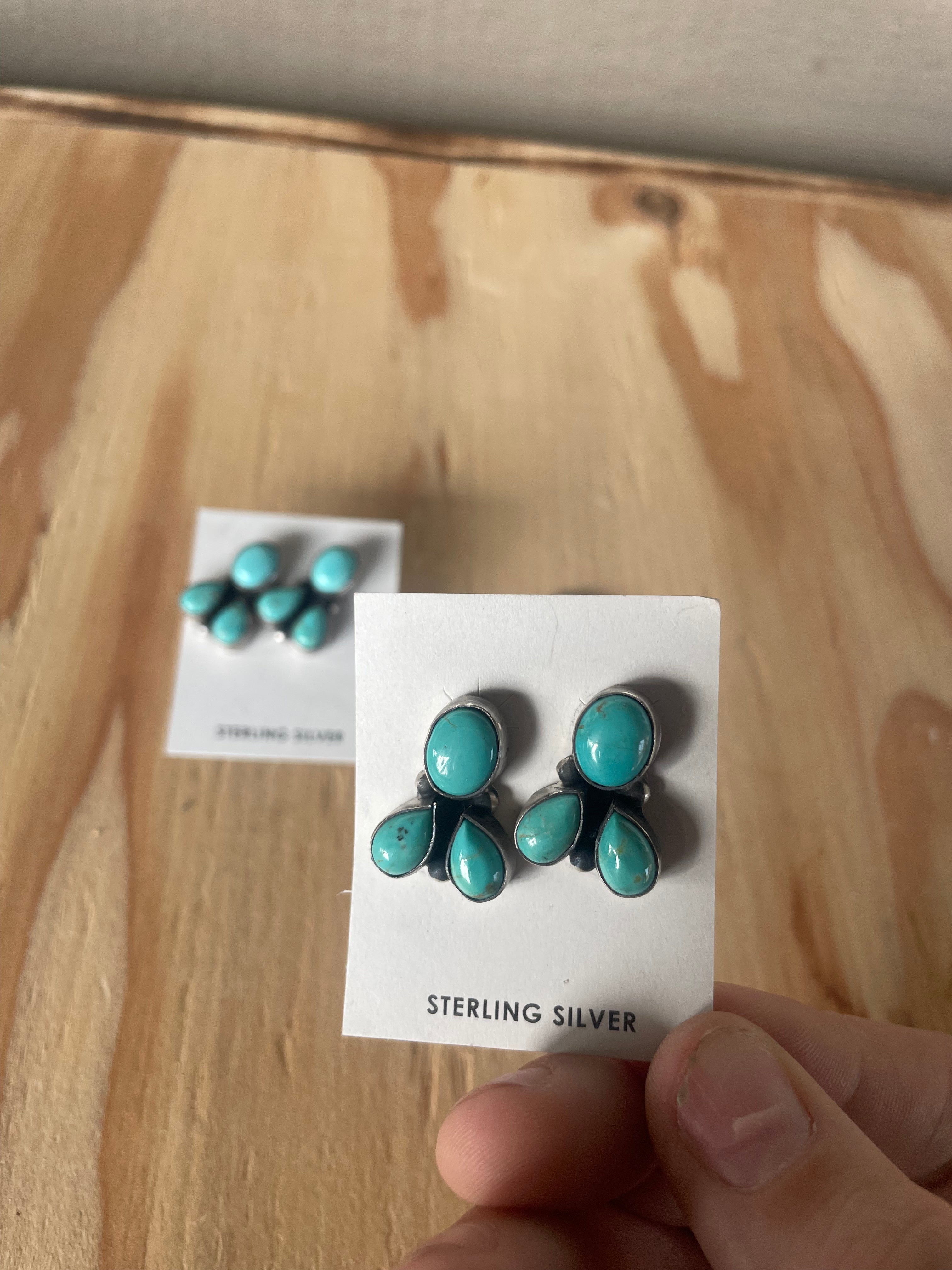 3 Stone Kingman Earrings