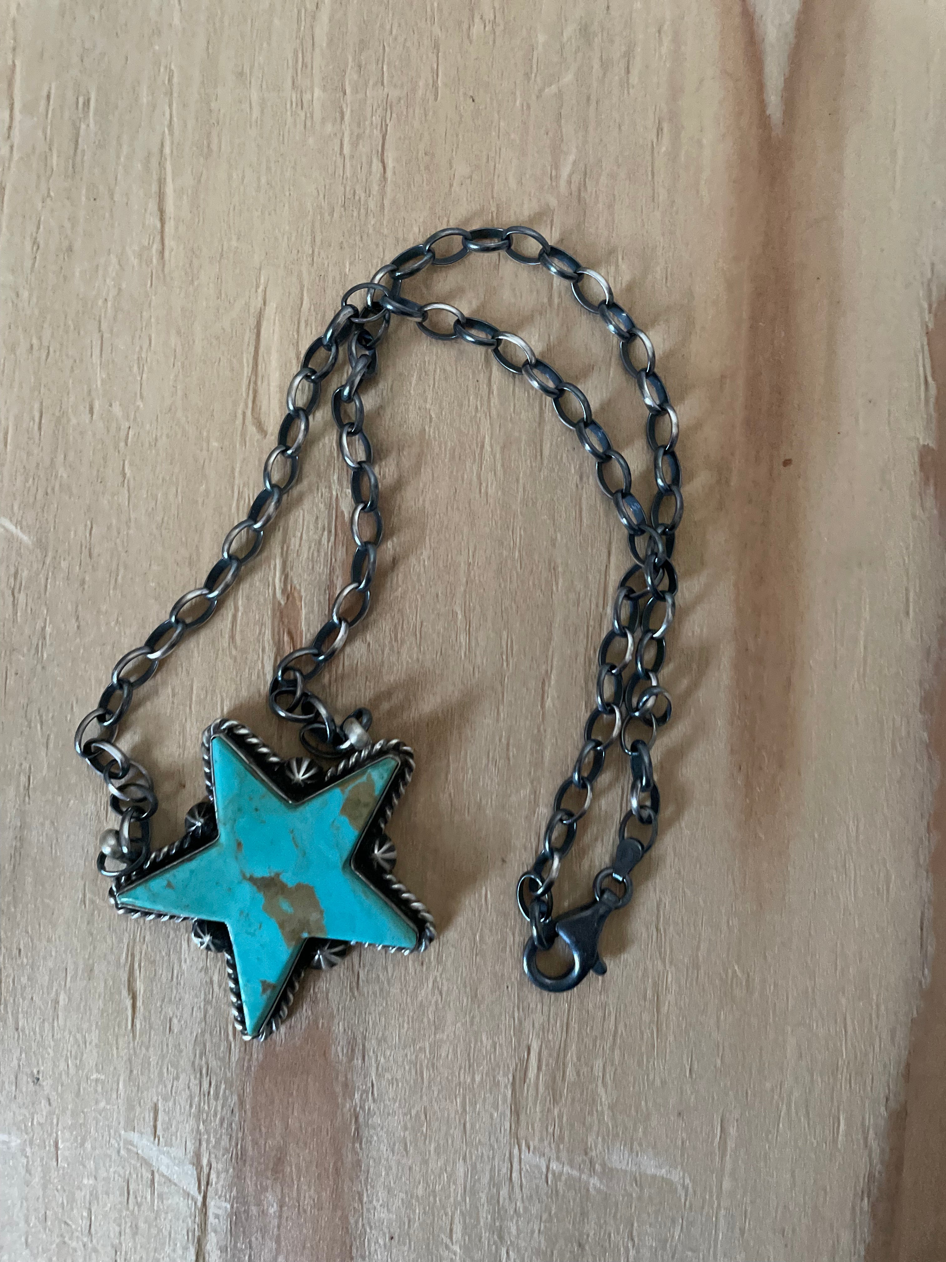 Large Star Kingman Turquoise Necklace